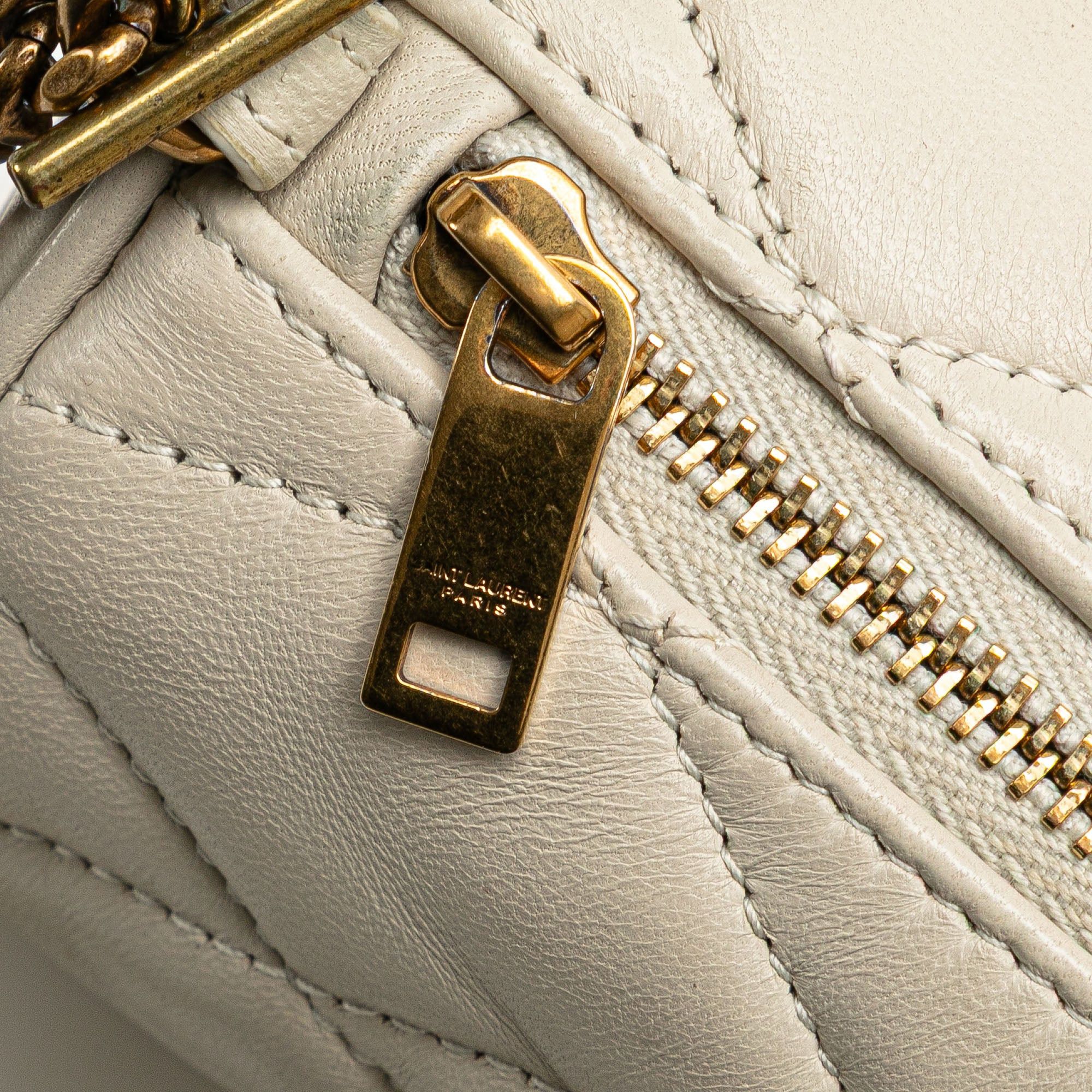 Saint Laurent Paris Saint Laurent Mini Quilted Lambskin Sade Tube Bag White Size ONE SIZE - 7 Thumbnail