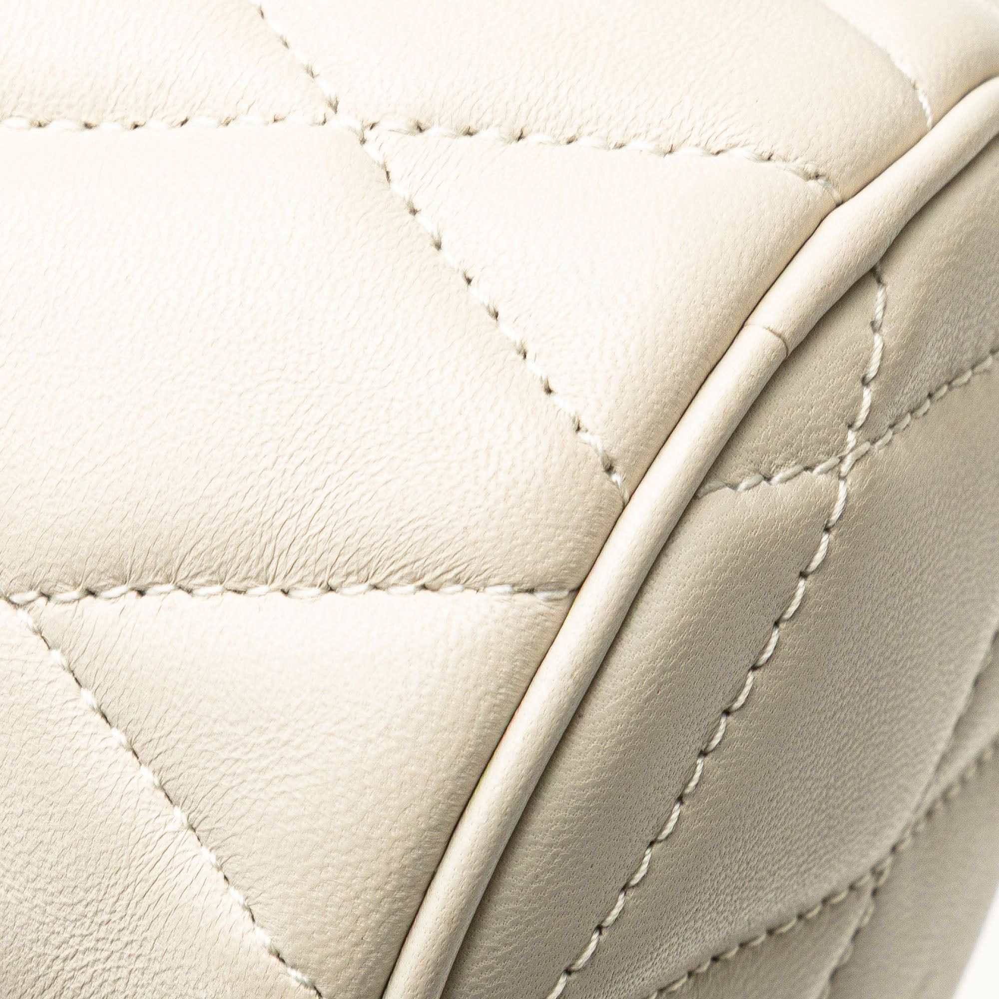 Saint Laurent Paris Saint Laurent Mini Quilted Lambskin Sade Tube Bag White Size ONE SIZE - 10 Thumbnail