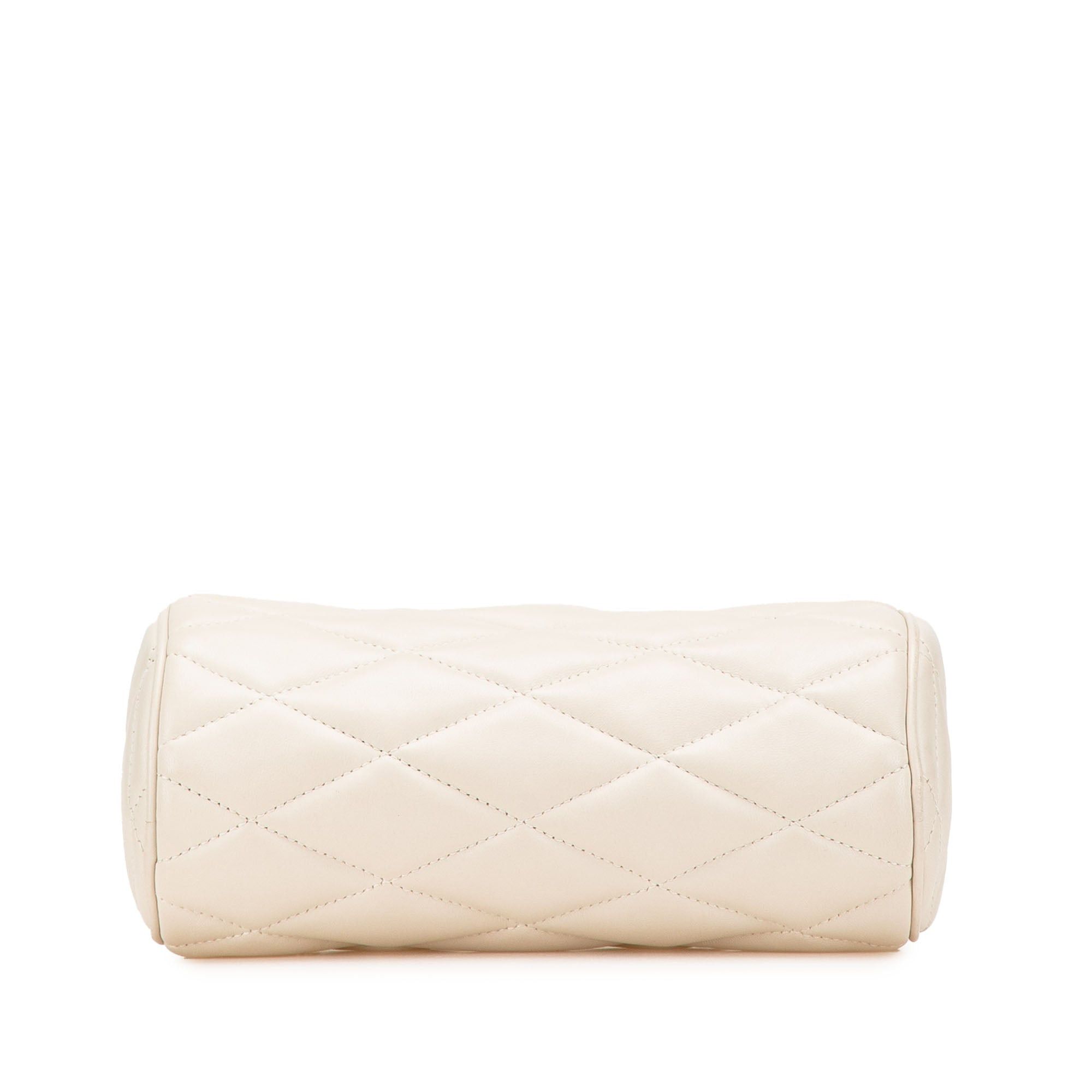 Saint Laurent Paris Saint Laurent Mini Quilted Lambskin Sade Tube Bag White Size ONE SIZE - 3 Thumbnail