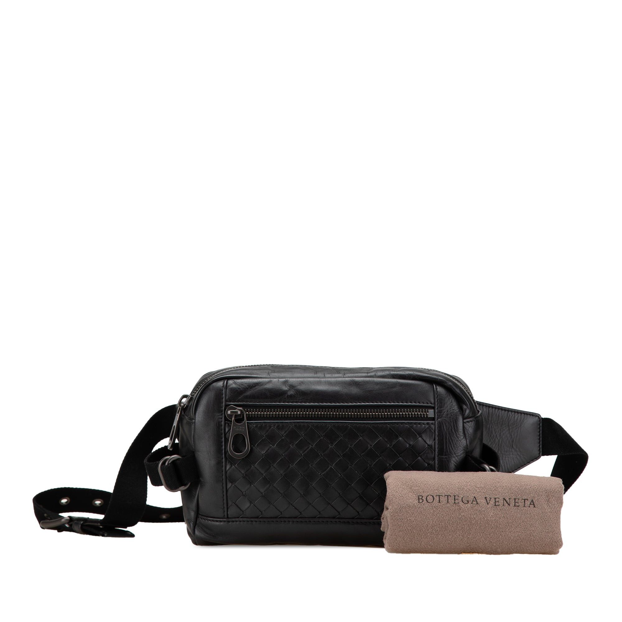 Bottega Veneta Bottega Veneta Calfskin Intrecciato Belt Bag Black Size ONE SIZE - 12 Thumbnail