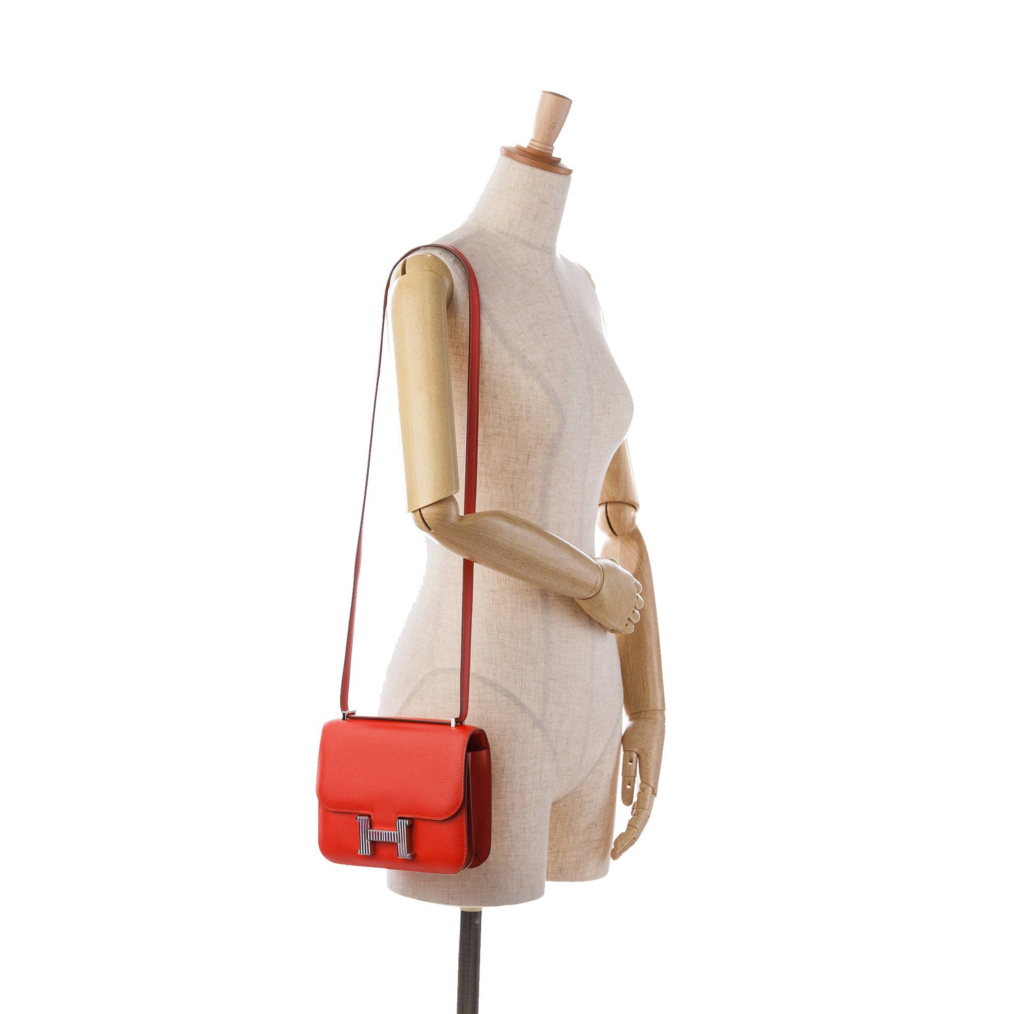 Hermes Hermès Mini Evercolor Constance Optique 18 Red Size ONE SIZE - 11 Thumbnail
