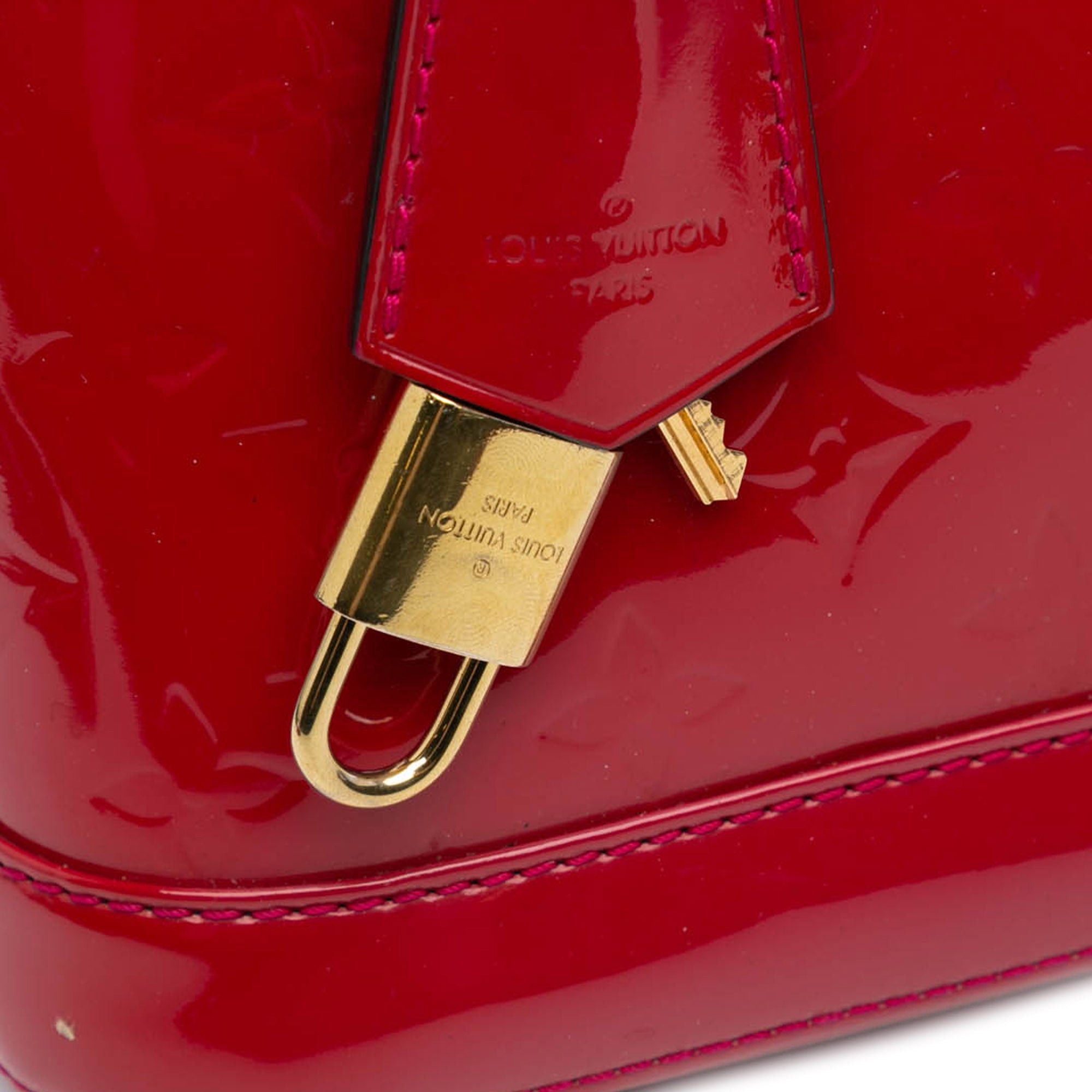 Louis Vuitton Louis Vuitton Monogram Vernis Alma BB Red Size ONE SIZE - 7 Thumbnail