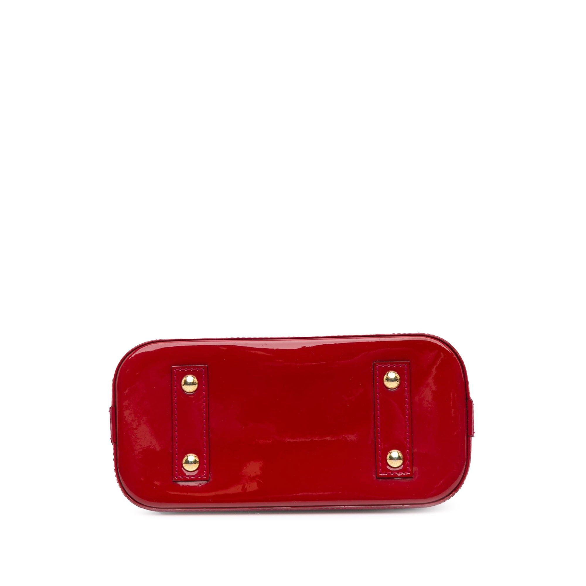 Louis Vuitton Louis Vuitton Monogram Vernis Alma BB Red Size ONE SIZE - 3 Thumbnail