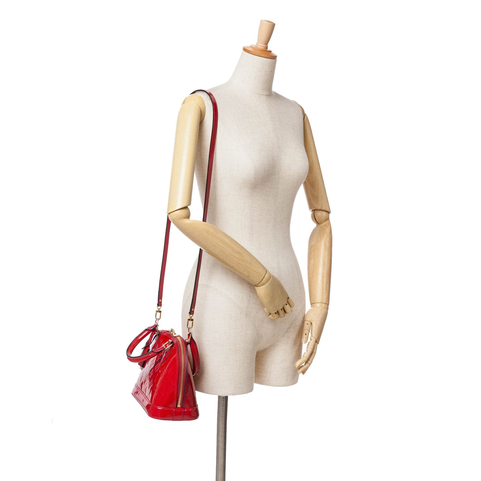 Louis Vuitton Louis Vuitton Monogram Vernis Alma BB Red Size ONE SIZE - 10 Thumbnail