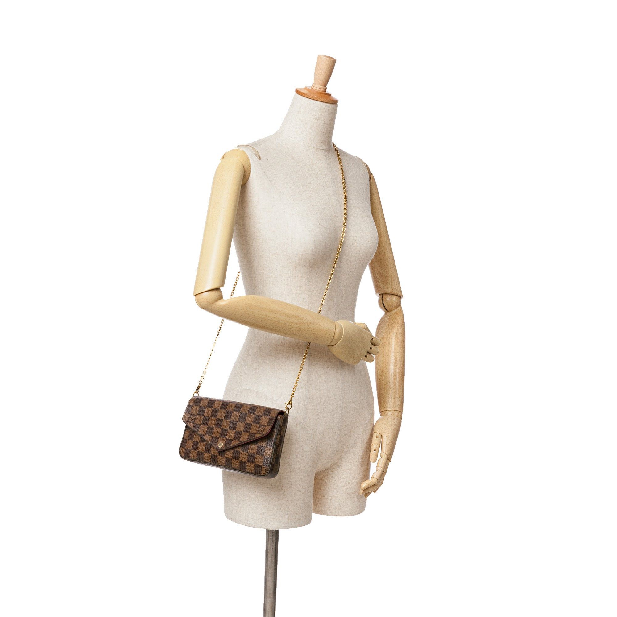 Louis Vuitton Louis Vuitton Damier Ebene Pochette Felicie Brown Size ONE SIZE - 8 Thumbnail