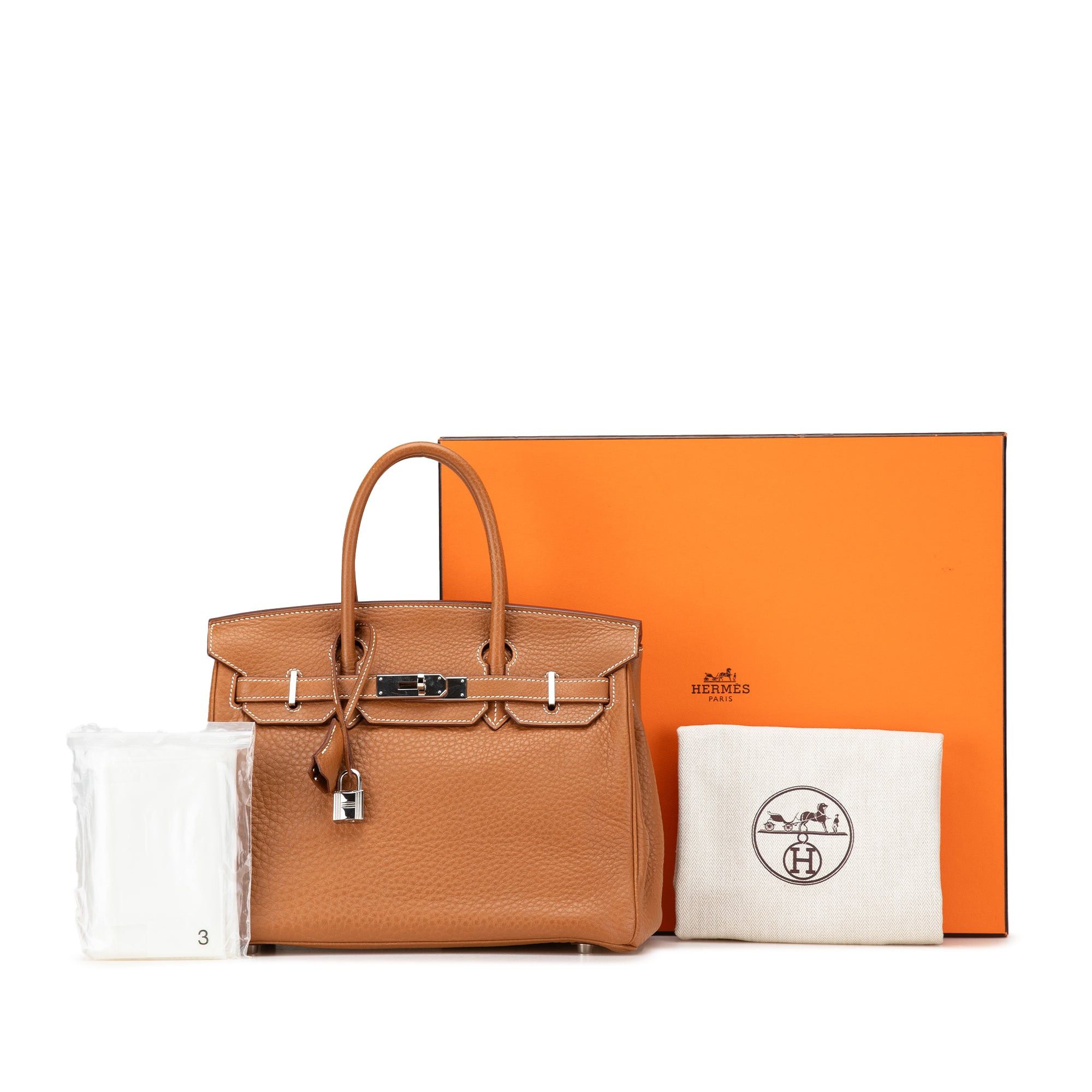 Hermes Hermès Clemence Birkin Retourne 30 Brown Size ONE SIZE - 12 Thumbnail