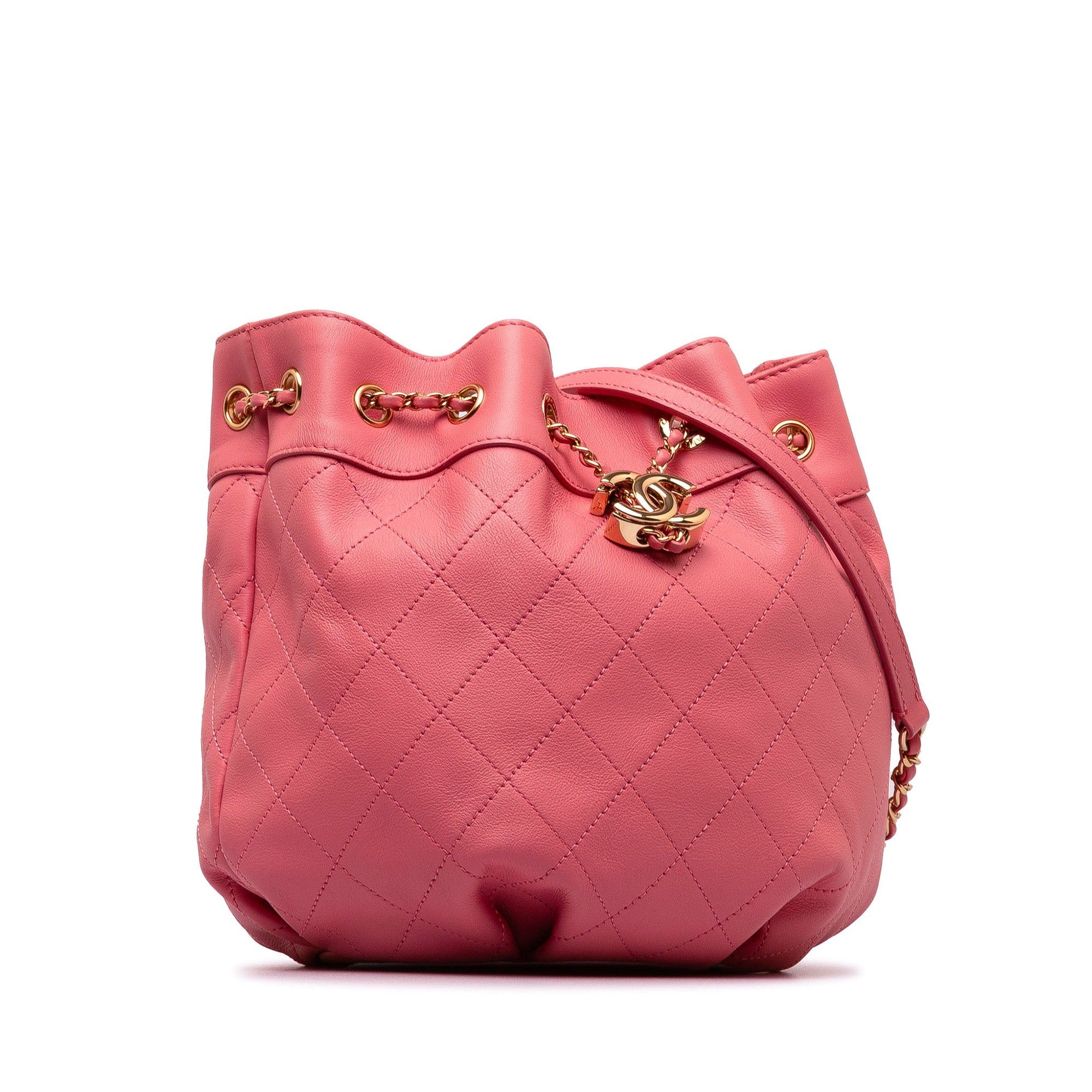 Chanel Chanel Small Quilted Calfskin Bucket Bag Pink Size ONE SIZE - 2 Thumbnail