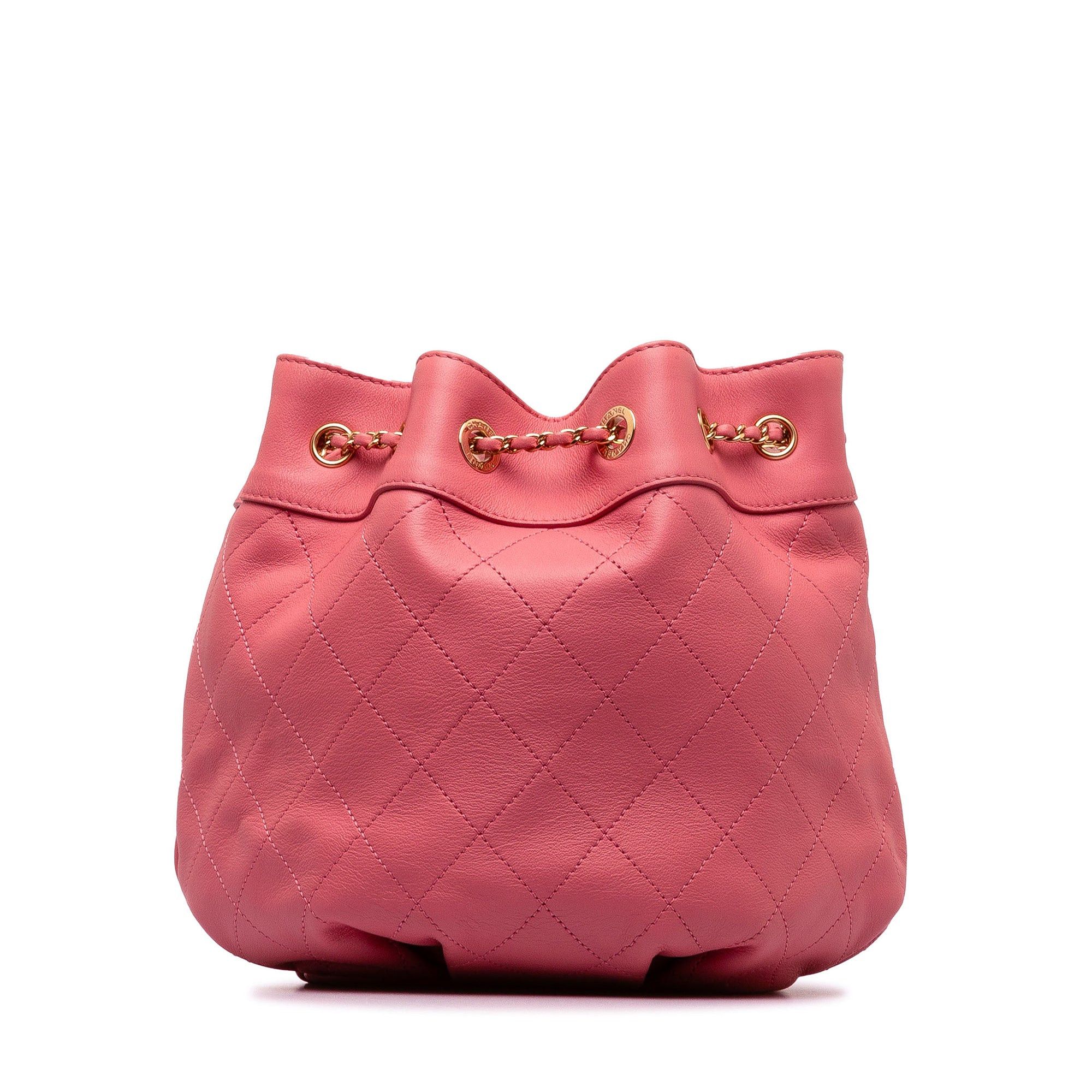 Chanel Chanel Small Quilted Calfskin Bucket Bag Pink Size ONE SIZE - 3 Thumbnail