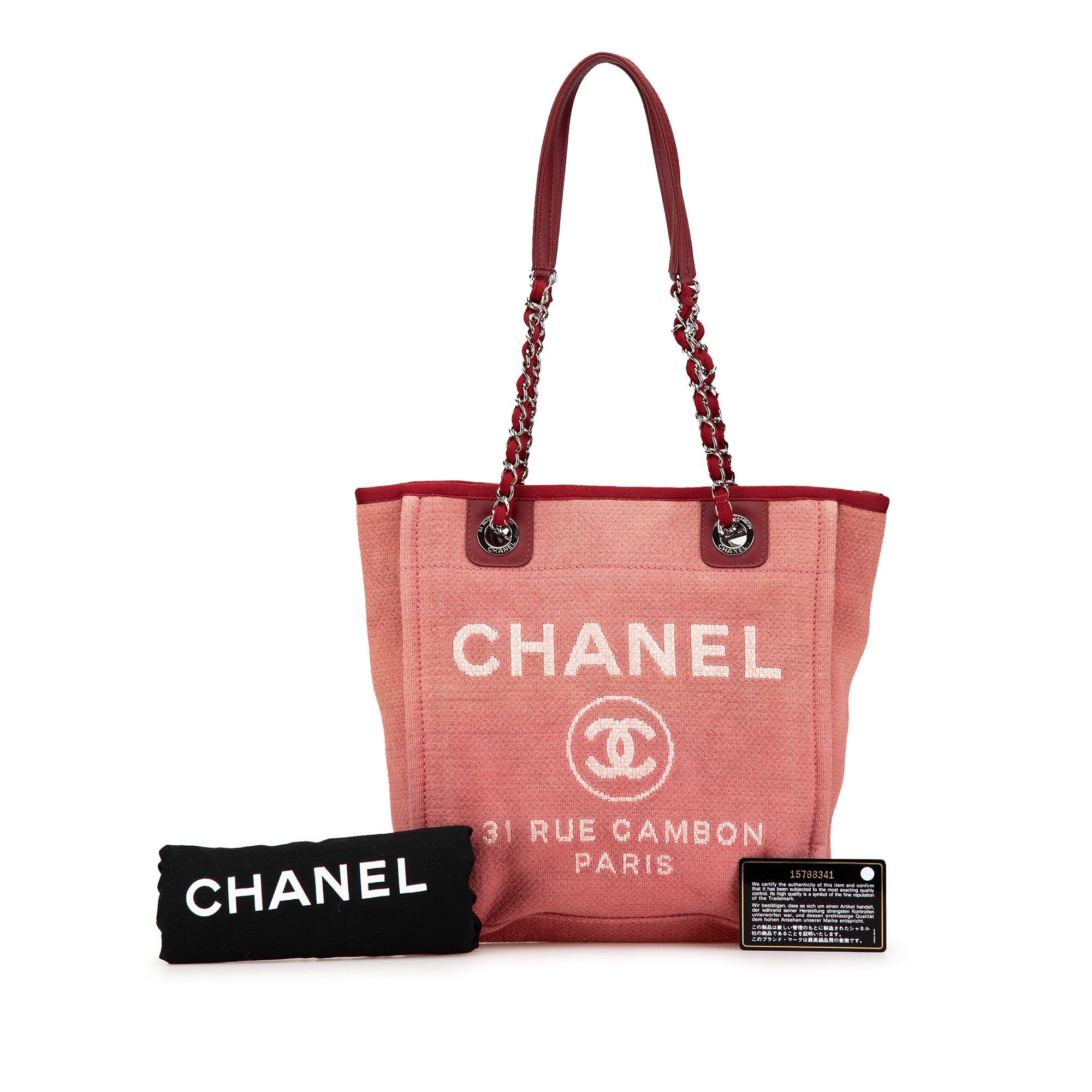 Chanel Chanel Mini Canvas Deauville Tote Red Size ONE SIZE - 8 Thumbnail