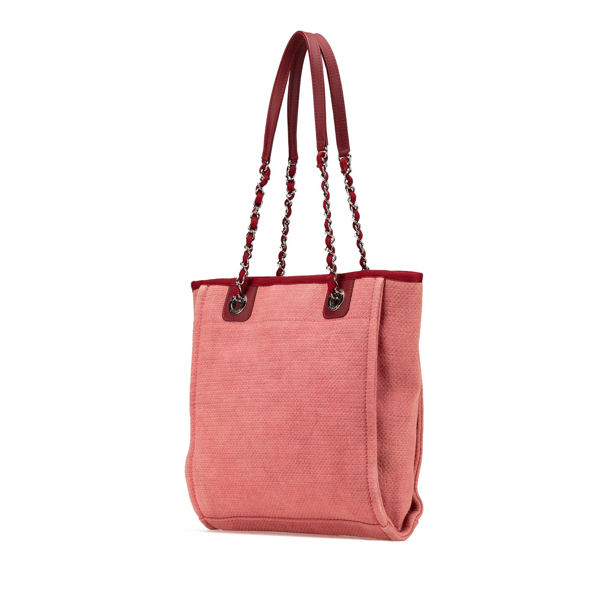 Chanel Chanel Mini Canvas Deauville Tote Red Size ONE SIZE - 2 Thumbnail