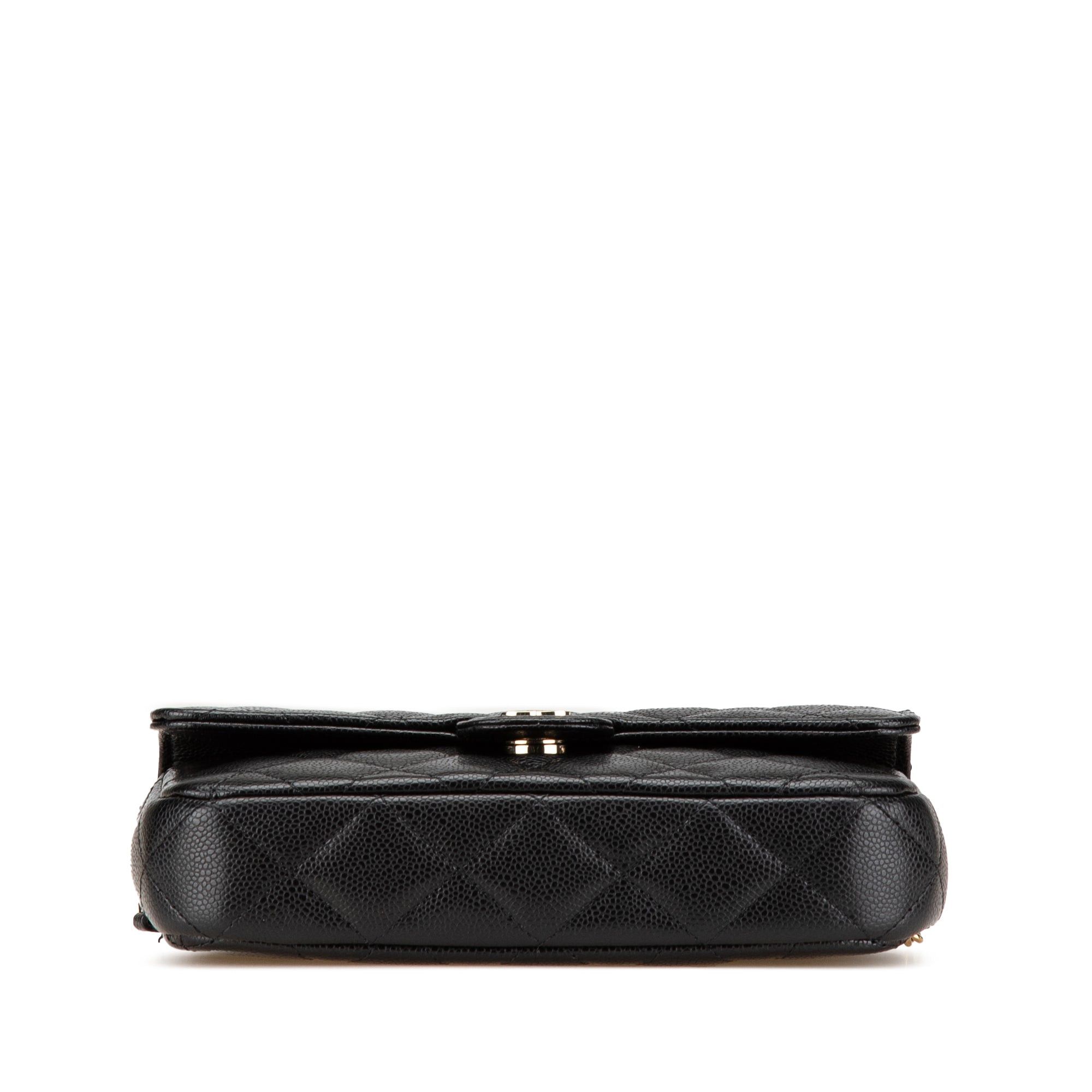 Chanel Chanel Caviar Quilted Phone Holder Wallet on Chain Black Size ONE SIZE - 3 Thumbnail