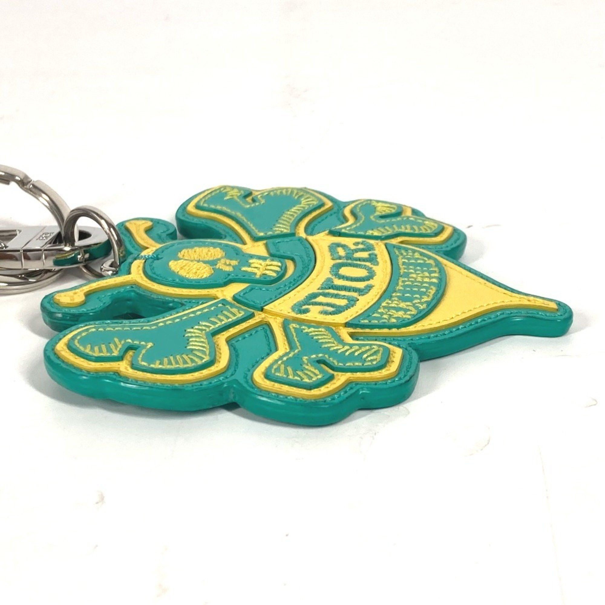 Dior Christian Dior Dior x STUSSY Collaboration Stussy BEE Bag Charm Key Ring Holder Leather Men's Green Size ONE SIZE - 9 Thumbnail