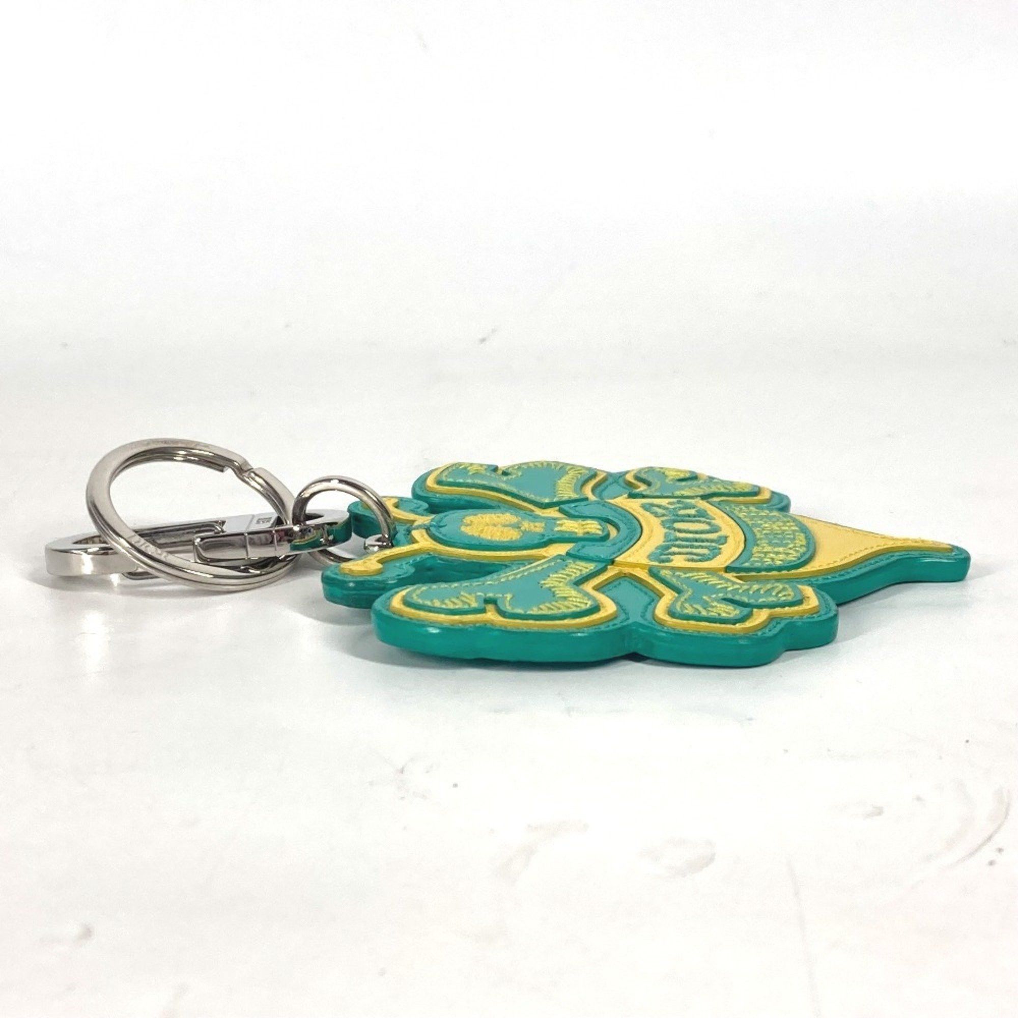 Dior Christian Dior Dior x STUSSY Collaboration Stussy BEE Bag Charm Key Ring Holder Leather Men's Green Size ONE SIZE - 6 Thumbnail