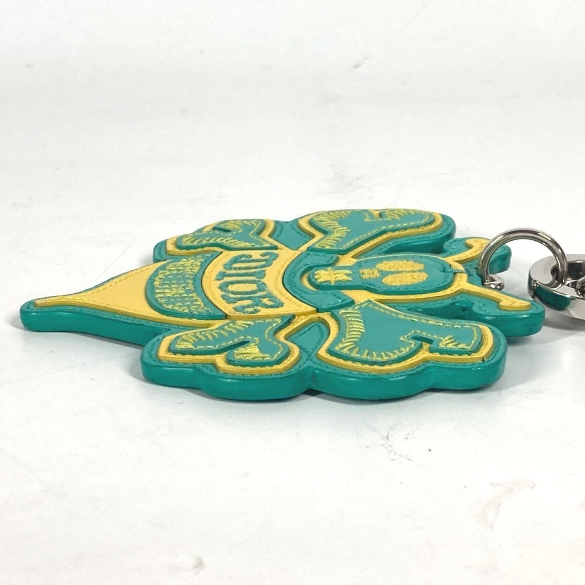 Dior Christian Dior Dior x STUSSY Collaboration Stussy BEE Bag Charm Key Ring Holder Leather Men's Green Size ONE SIZE - 8 Thumbnail
