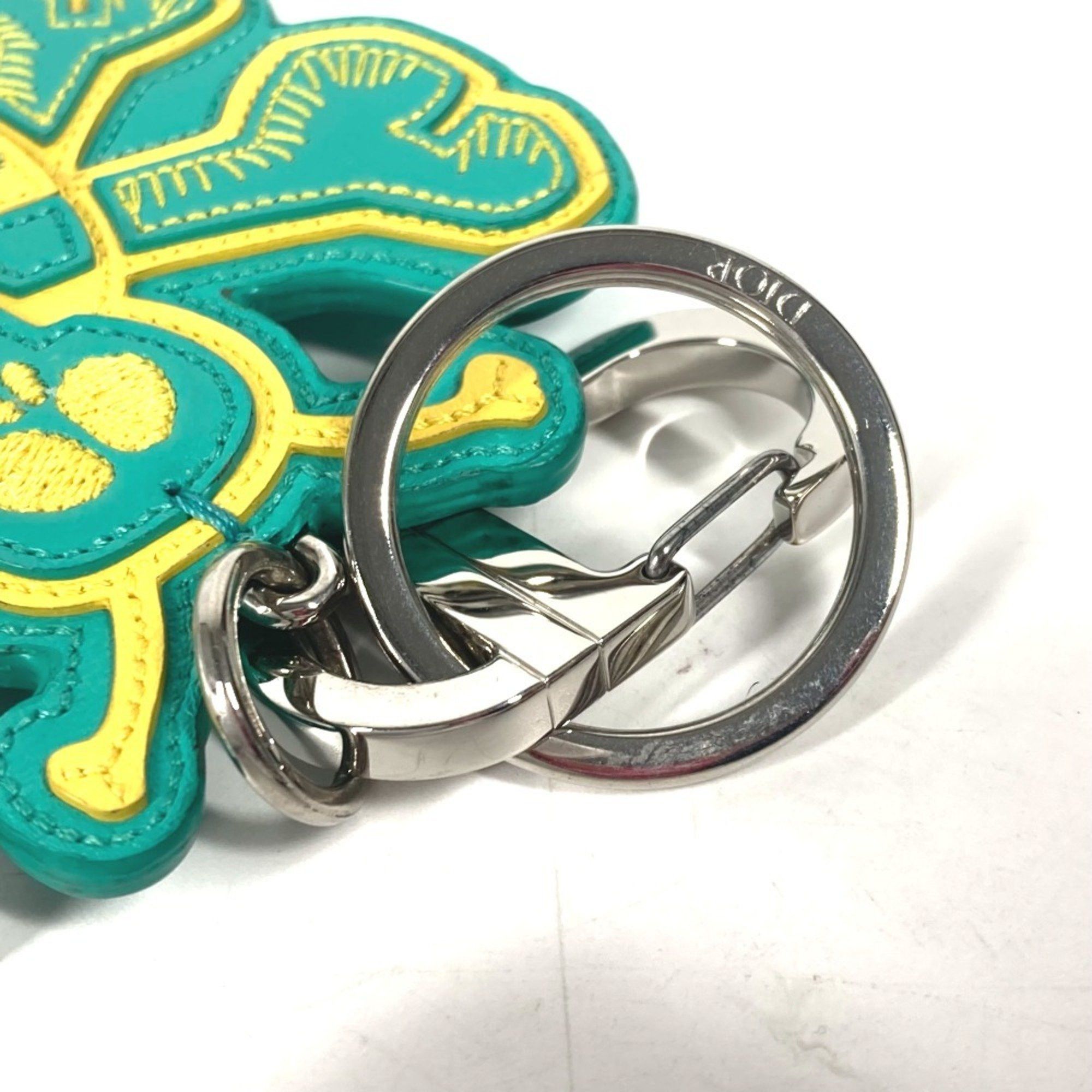 Dior Christian Dior Dior x STUSSY Collaboration Stussy BEE Bag Charm Key Ring Holder Leather Men's Green Size ONE SIZE - 5 Thumbnail