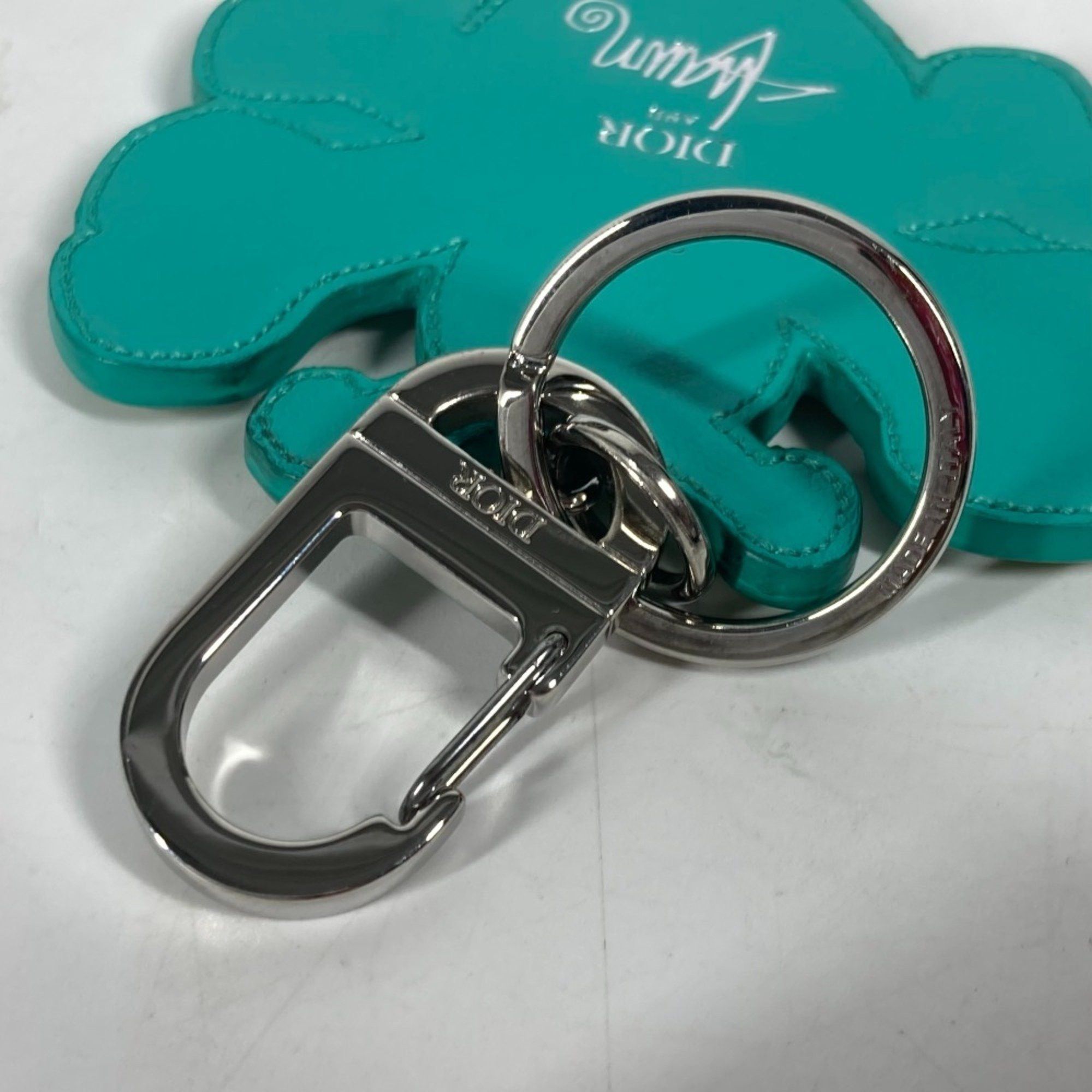 Dior Christian Dior Dior x STUSSY Collaboration Stussy BEE Bag Charm Key Ring Holder Leather Men's Green Size ONE SIZE - 3 Thumbnail