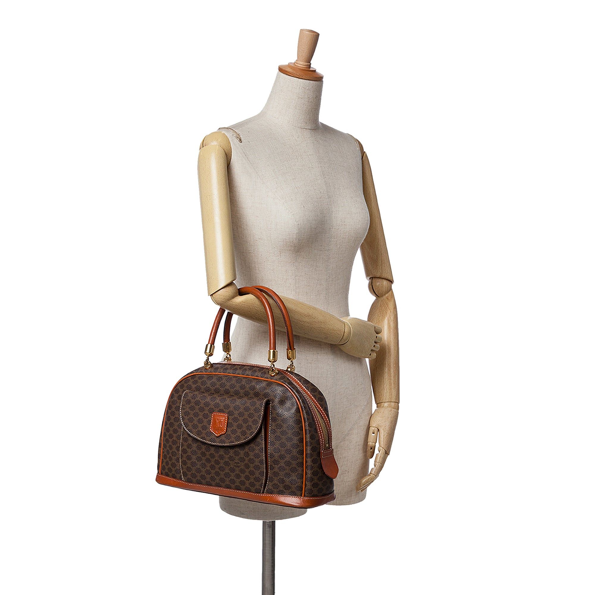 Celine Celine Macadam Coated Canvas Handbag Brown Size ONE SIZE - 10 Thumbnail