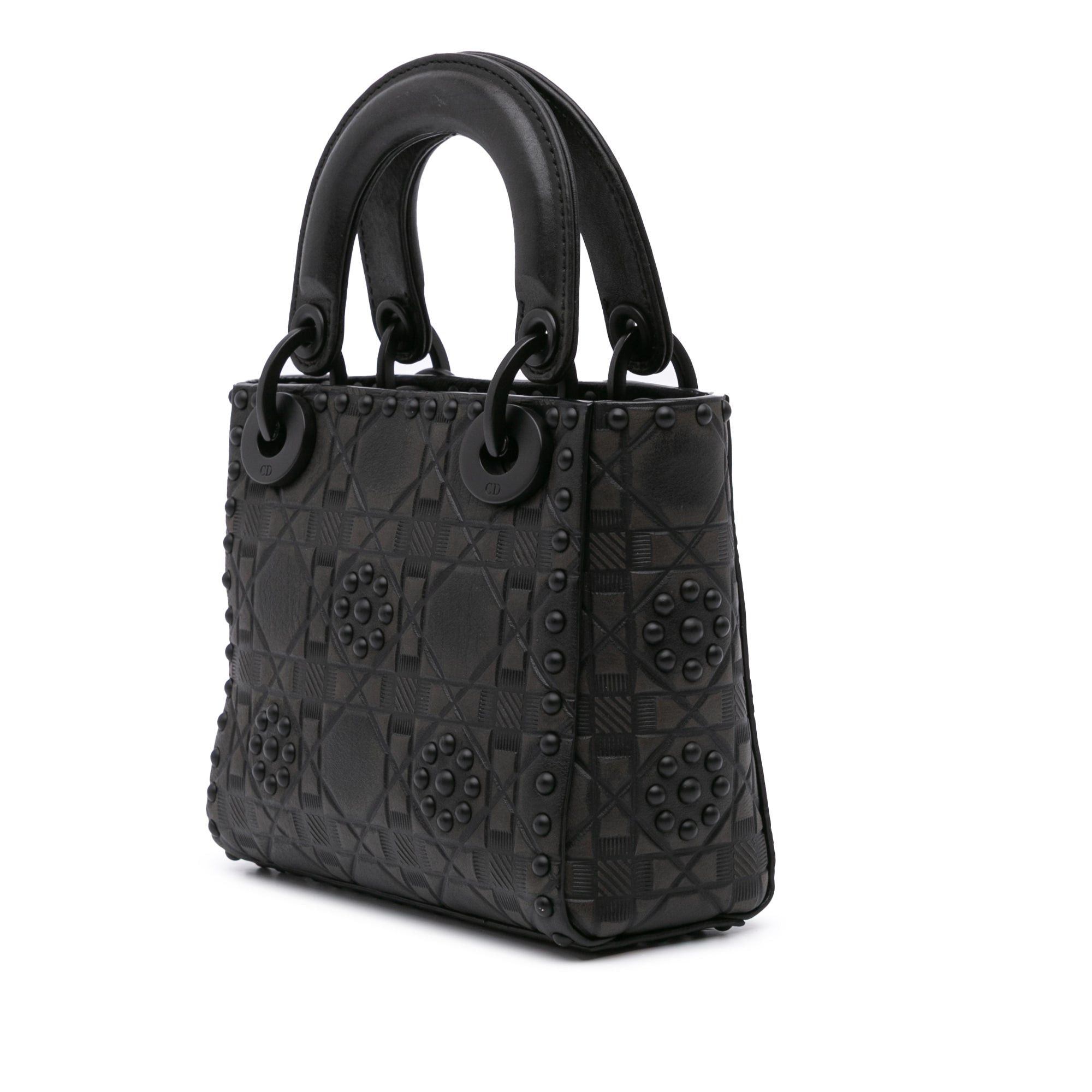 Dior Dior Mini Ultra Matte Calfskin Cannage Studded Flower Lady Dior Black Size ONE SIZE - 2 Thumbnail
