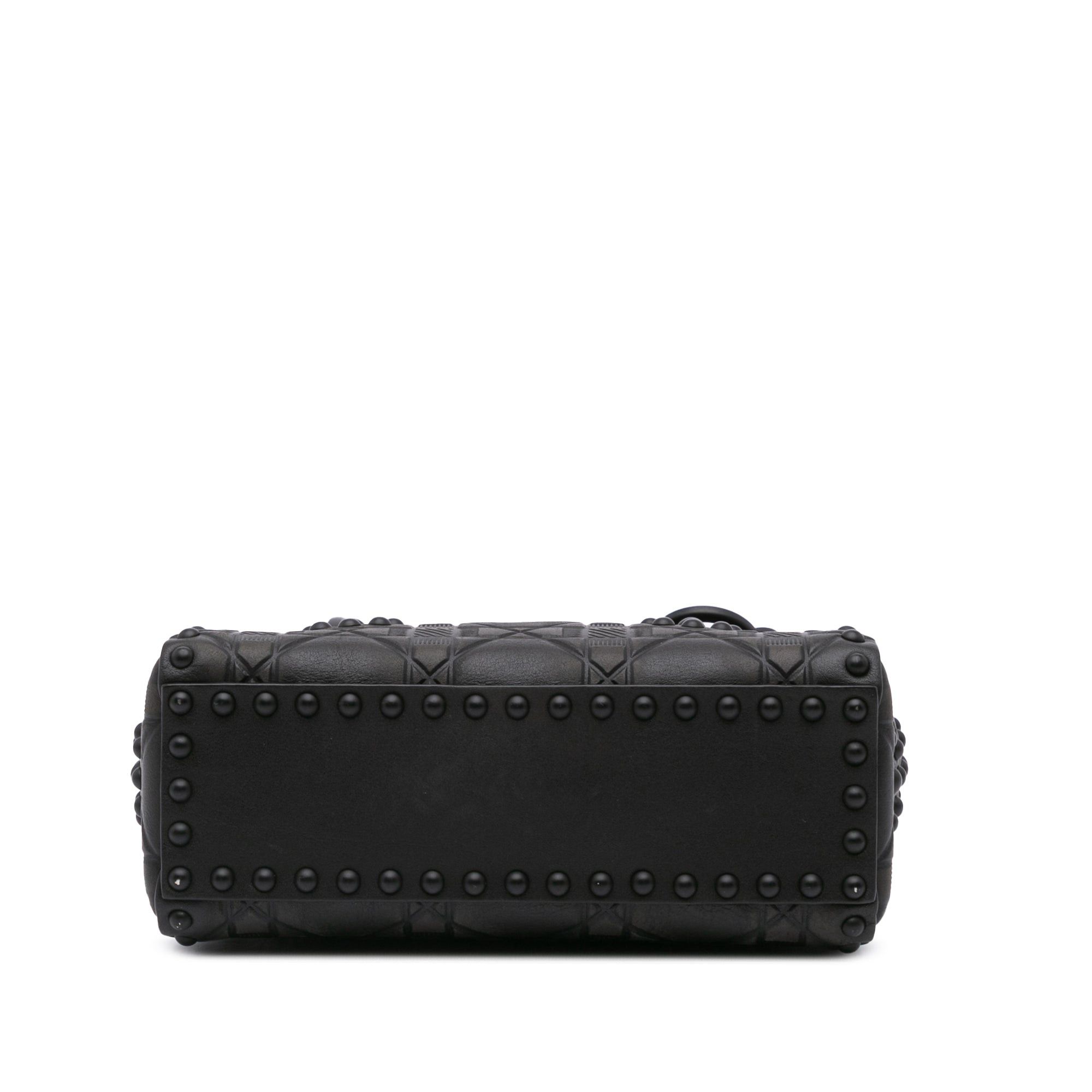 Dior Dior Mini Ultra Matte Calfskin Cannage Studded Flower Lady Dior Black Size ONE SIZE - 3 Thumbnail