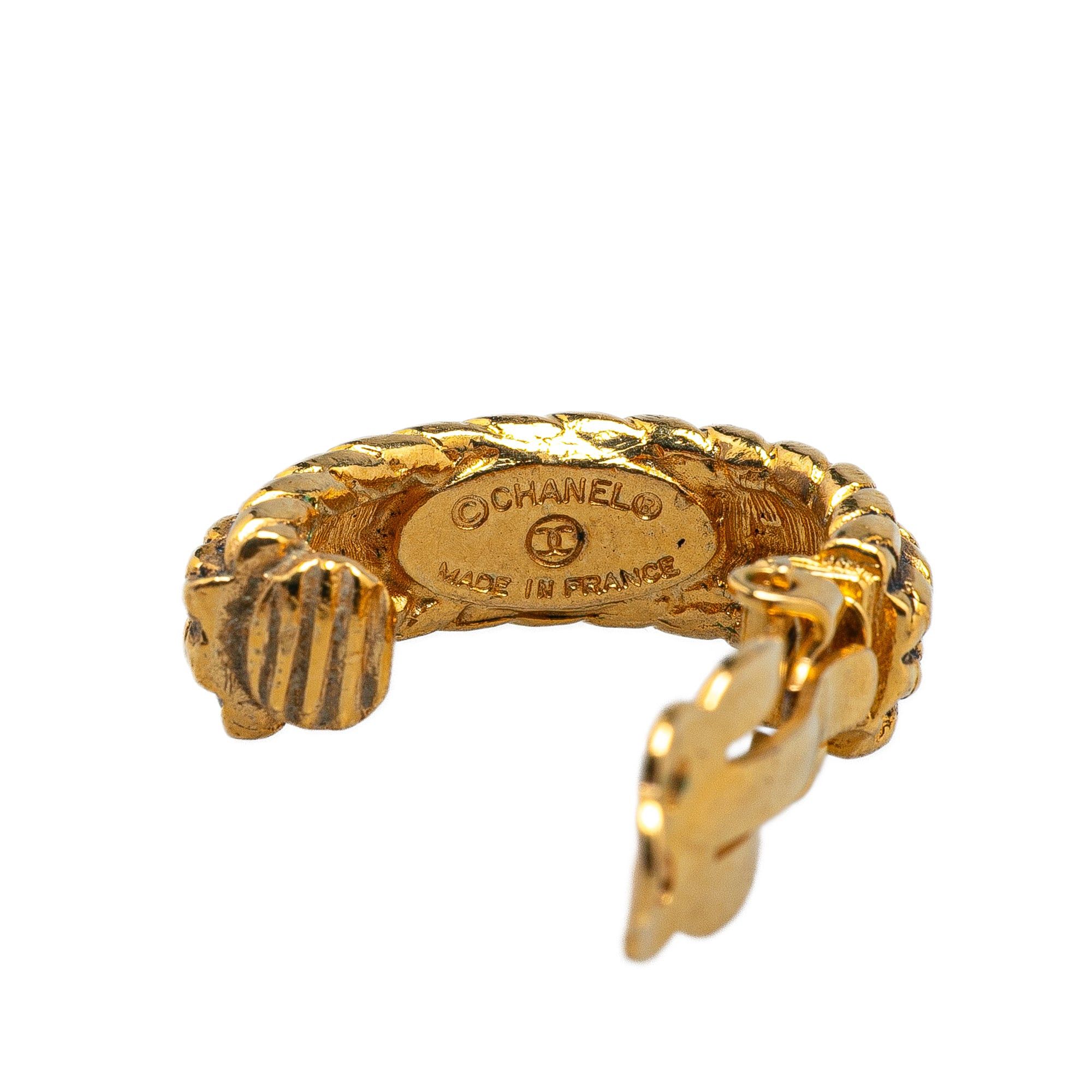 Chanel Chanel Gold Plated Round Clip on Earrings Gold Size ONE SIZE - 3 Thumbnail