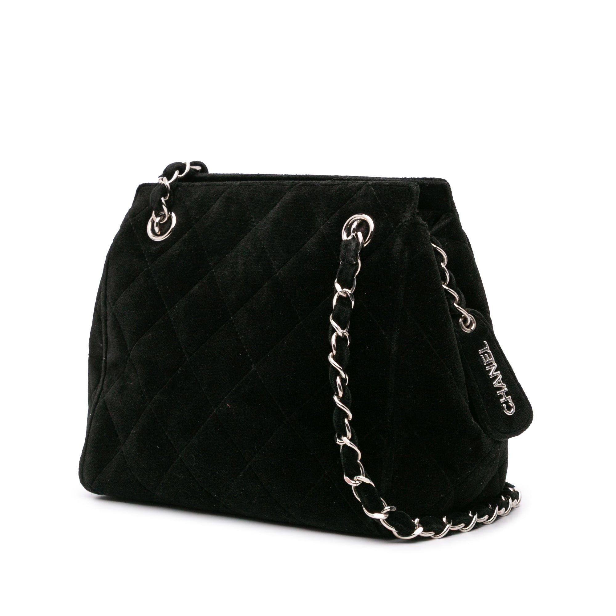 Chanel Chanel Quilted Velvet Shoulder Bag Black Size ONE SIZE - 2 Thumbnail