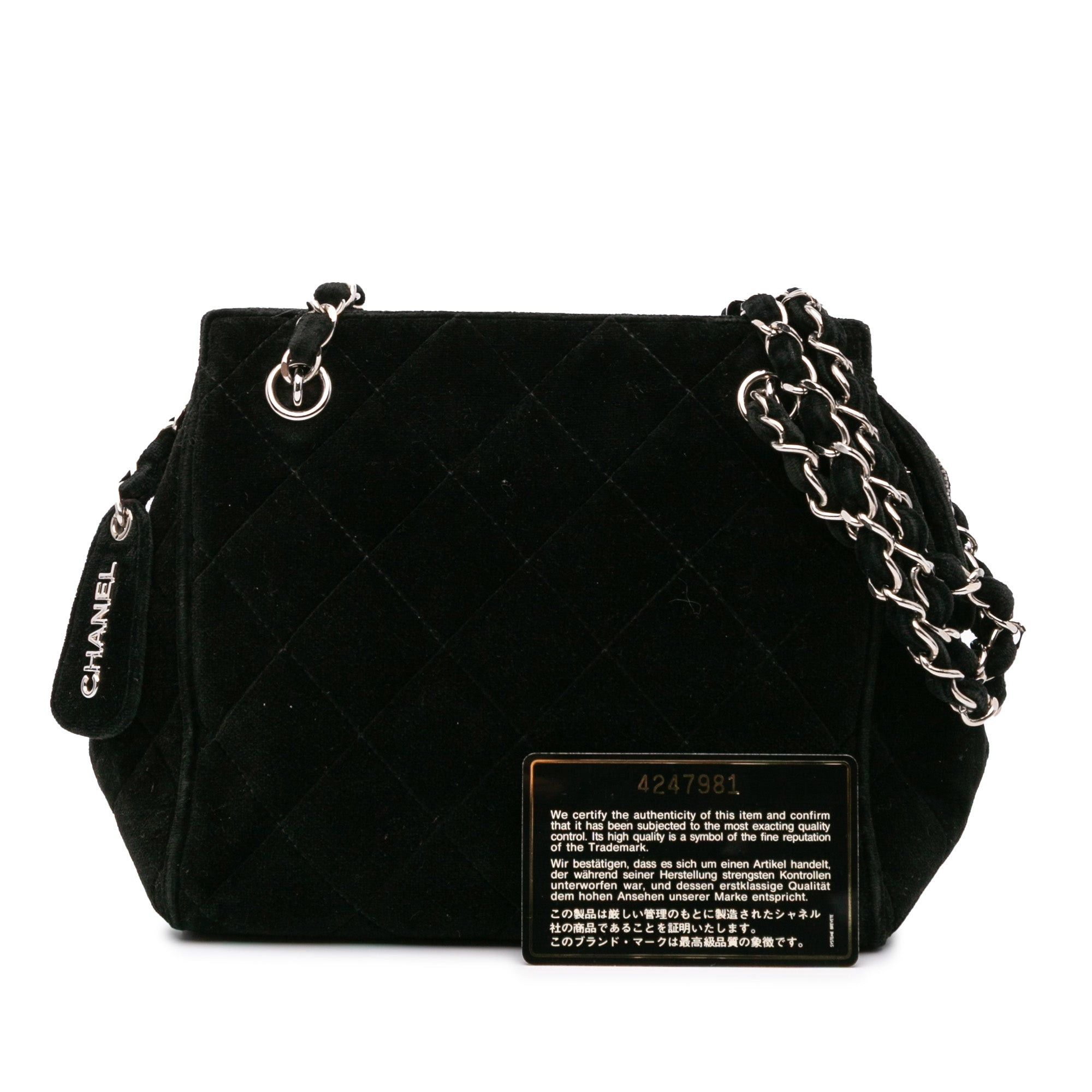 Chanel Chanel Quilted Velvet Shoulder Bag Black Size ONE SIZE - 10 Thumbnail