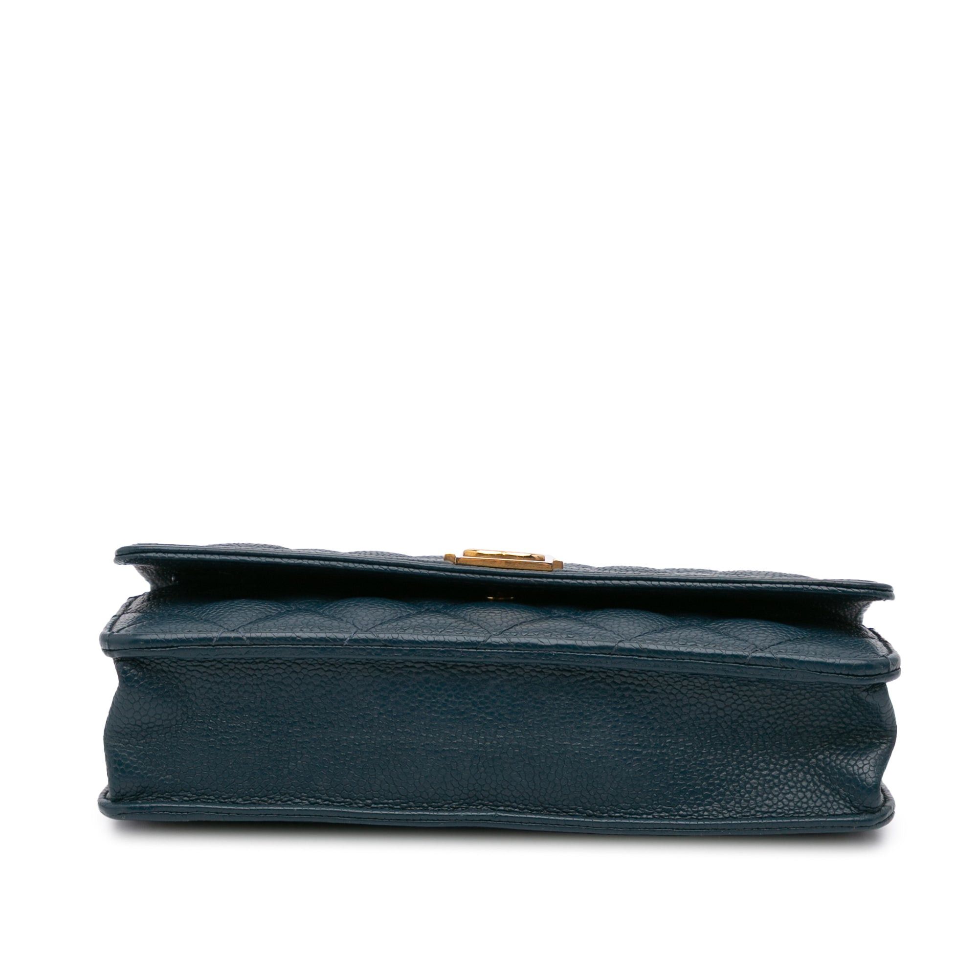 Chanel Chanel Quilted Caviar Boy Wallet on Chain Blue Size ONE SIZE - 3 Thumbnail