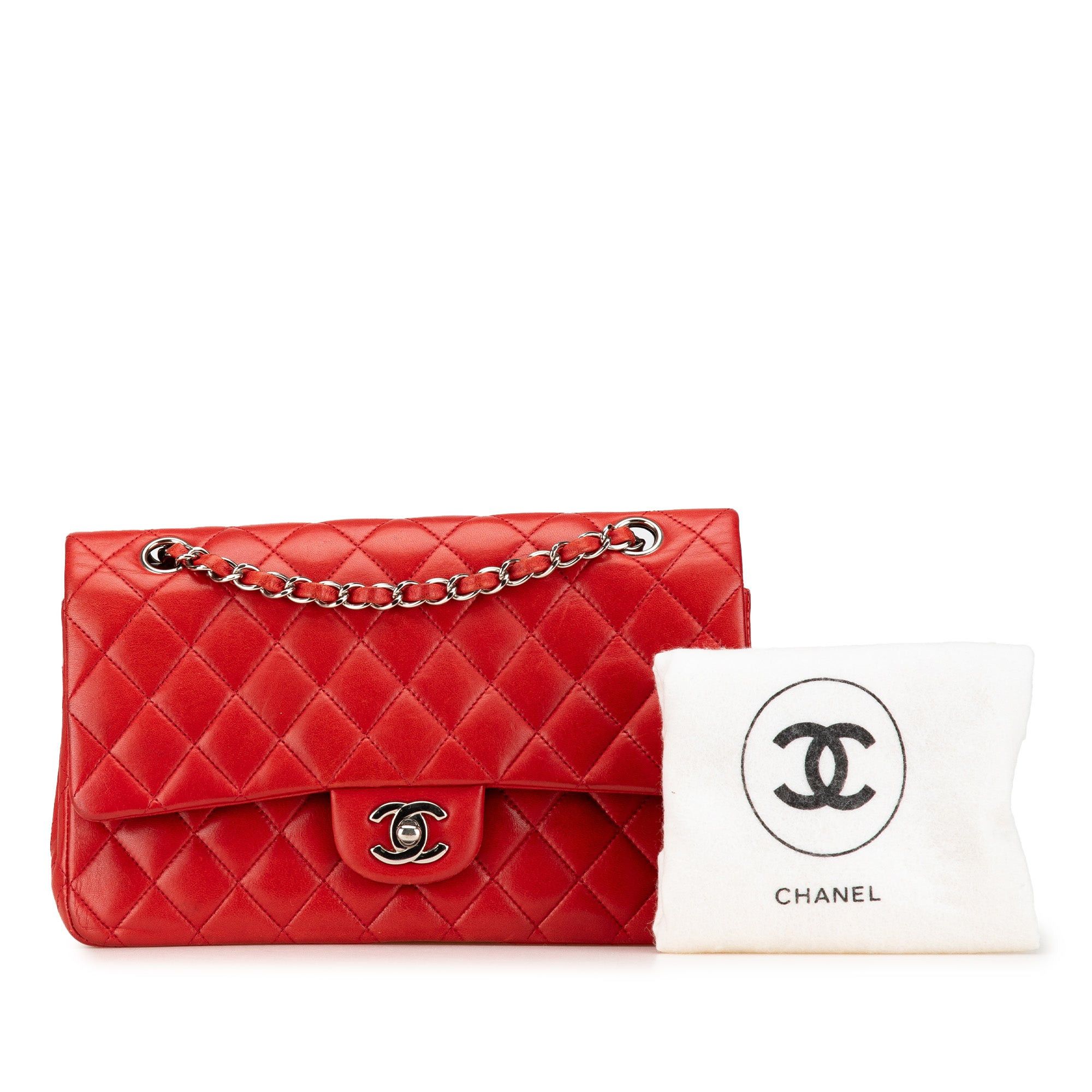 Chanel Chanel Medium Classic Lambskin Double Flap Red Size ONE SIZE - 17 Thumbnail