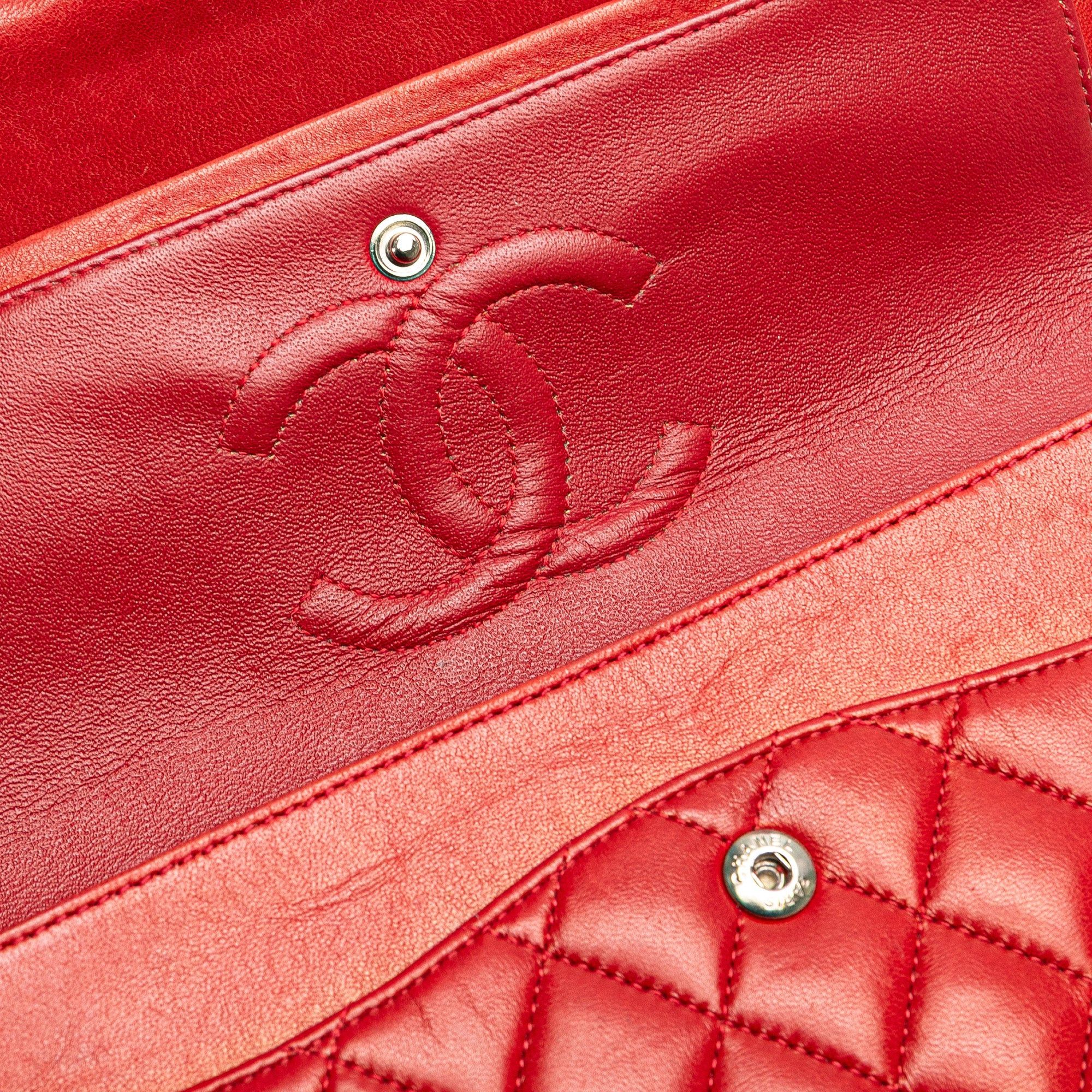 Chanel Chanel Medium Classic Lambskin Double Flap Red Size ONE SIZE - 8 Thumbnail