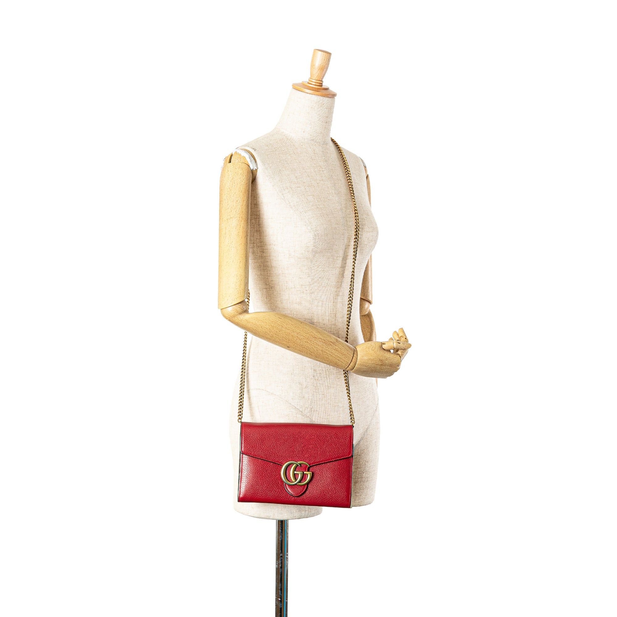 Gucci Gucci GG Marmont Wallet on Chain Red Size ONE SIZE - 9 Thumbnail