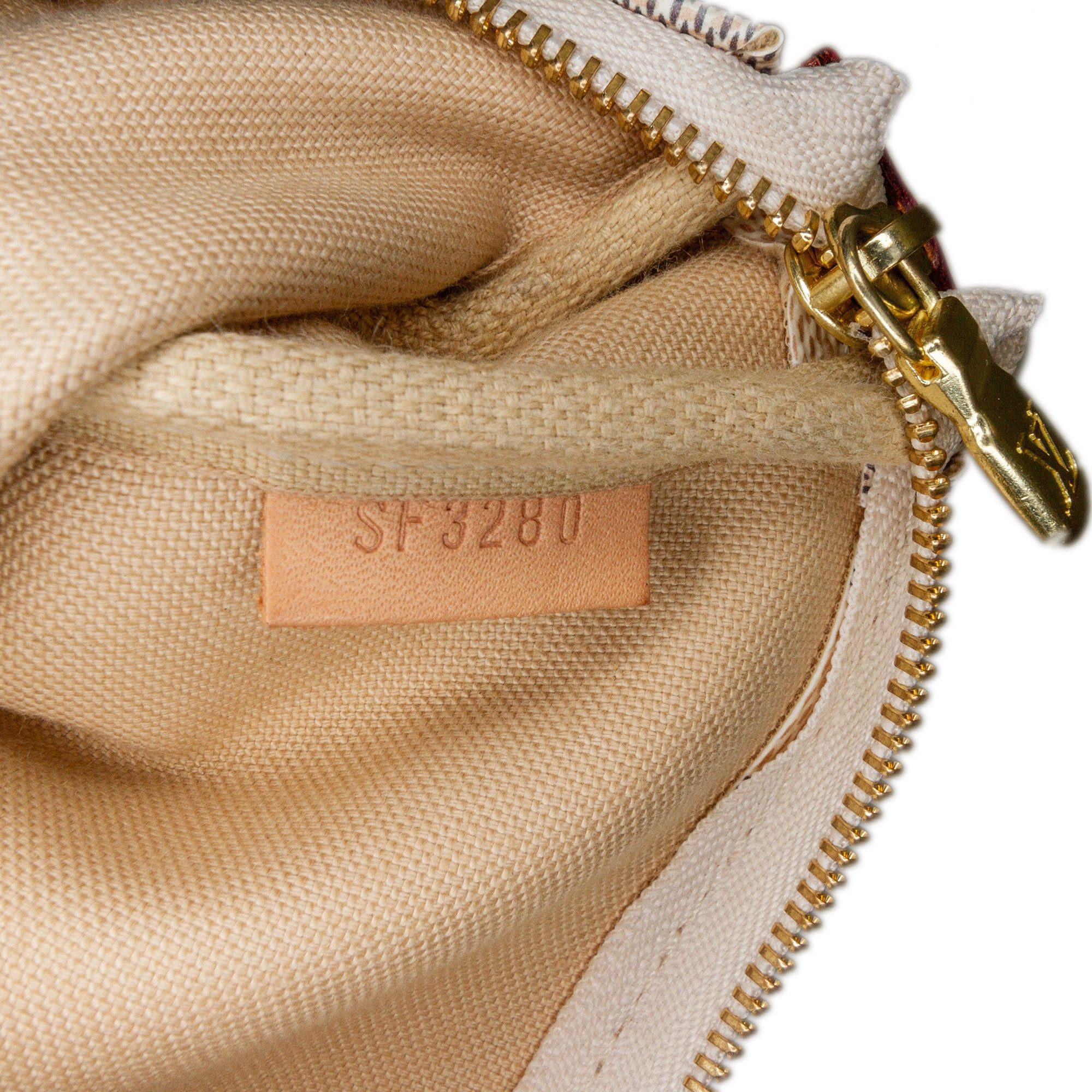 Louis Vuitton Louis Vuitton Damier Azur Mini Pochette Accessories White Size ONE SIZE - 6 Thumbnail