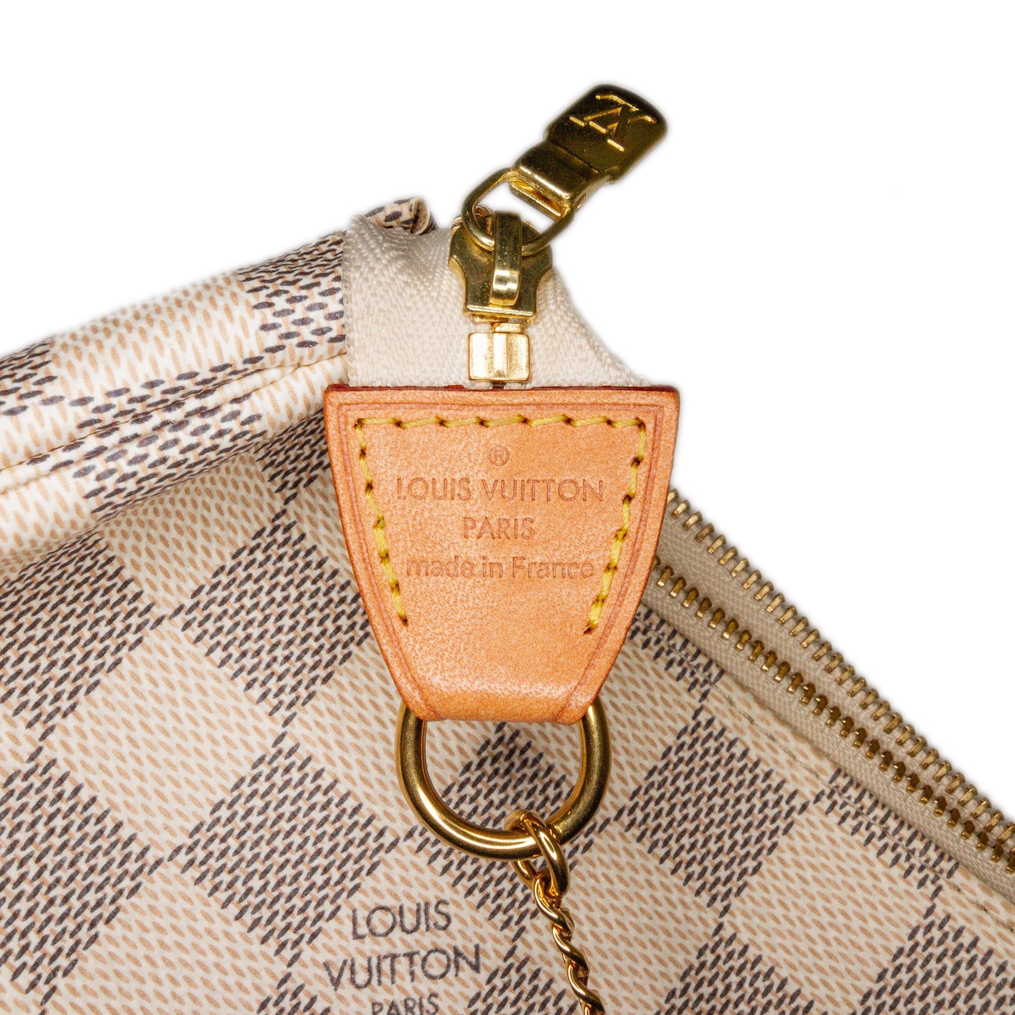 Louis Vuitton Louis Vuitton Damier Azur Mini Pochette Accessories White Size ONE SIZE - 5 Thumbnail