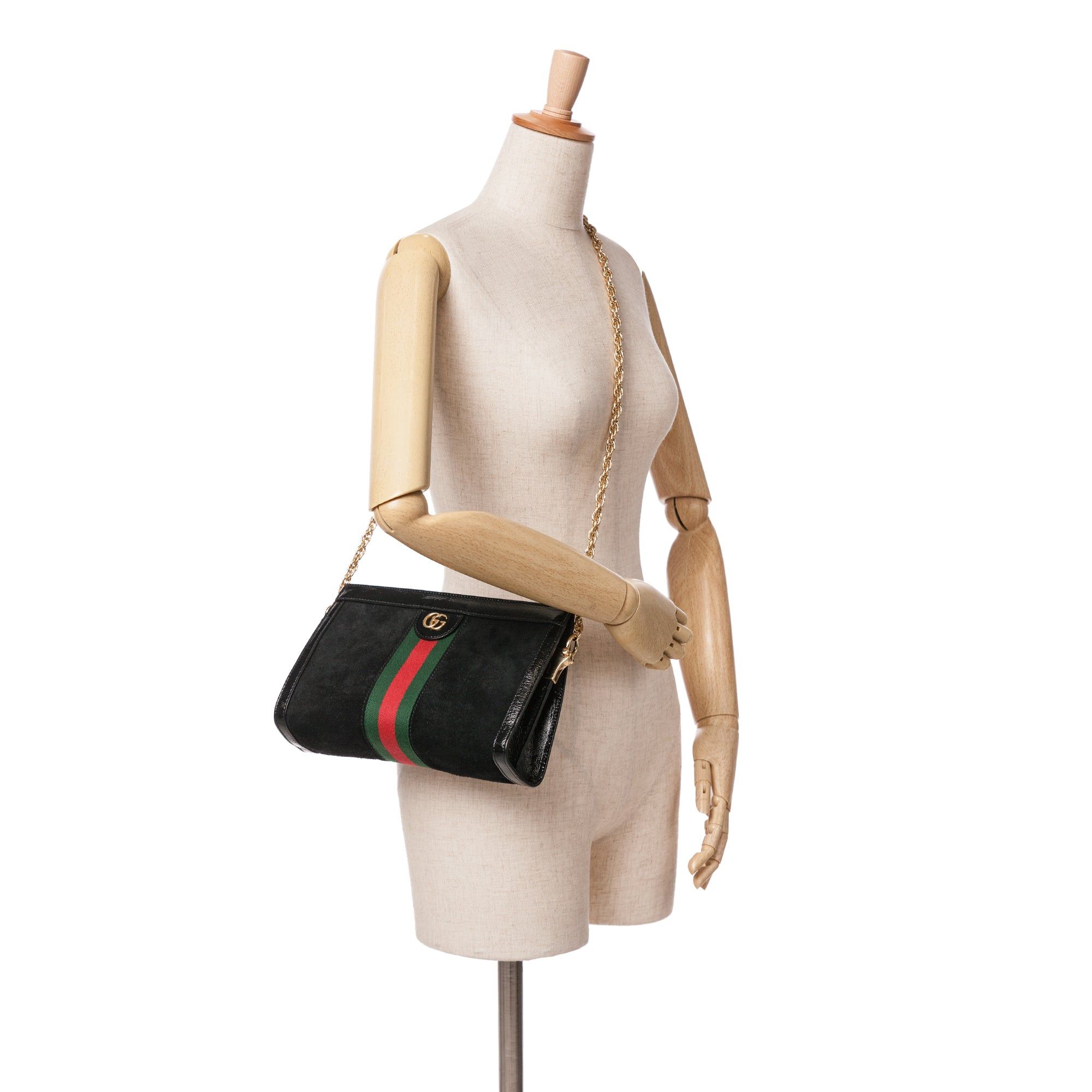 Gucci Gucci Small Suede Ophidia Chain Crossbody Black Size ONE SIZE - 9 Thumbnail