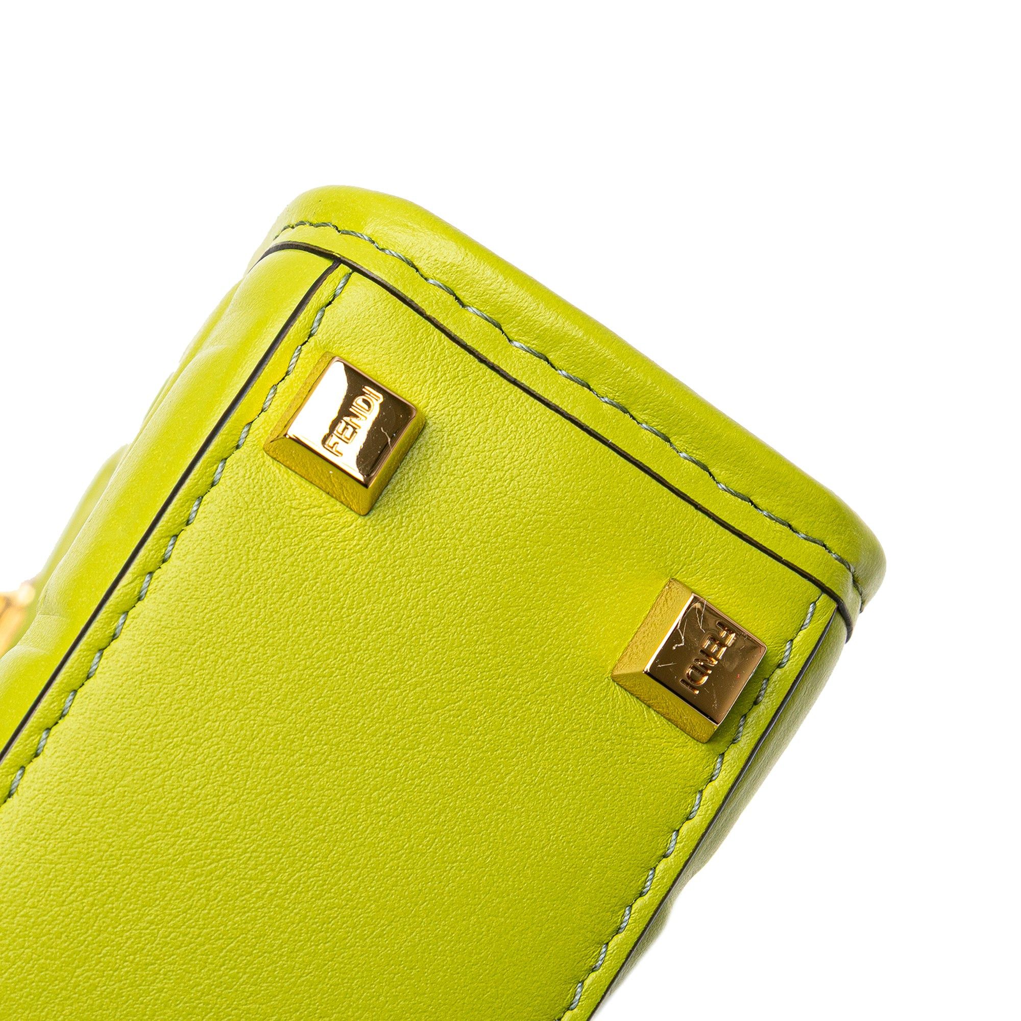 Fendi Fendi Mini Zucca Embossed Leather Sunshine Shopper Tote Green Size ONE SIZE - 7 Thumbnail