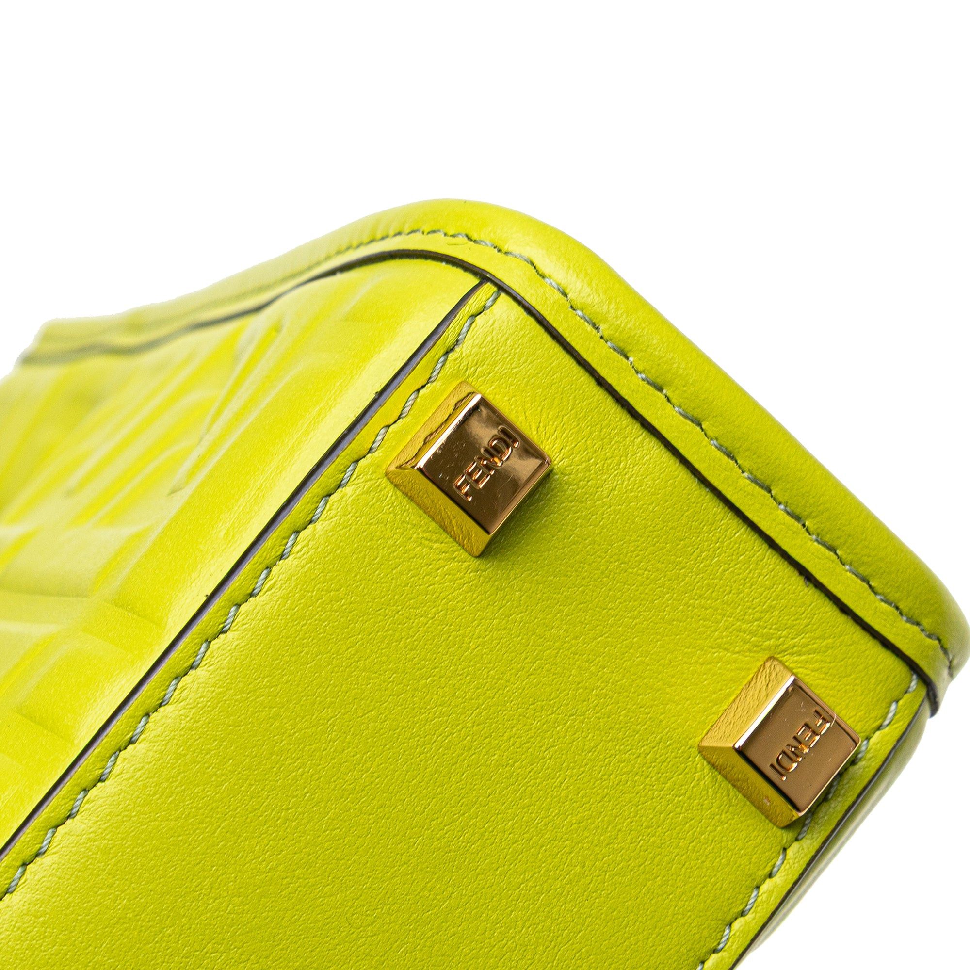 Fendi Fendi Mini Zucca Embossed Leather Sunshine Shopper Tote Green Size ONE SIZE - 8 Thumbnail