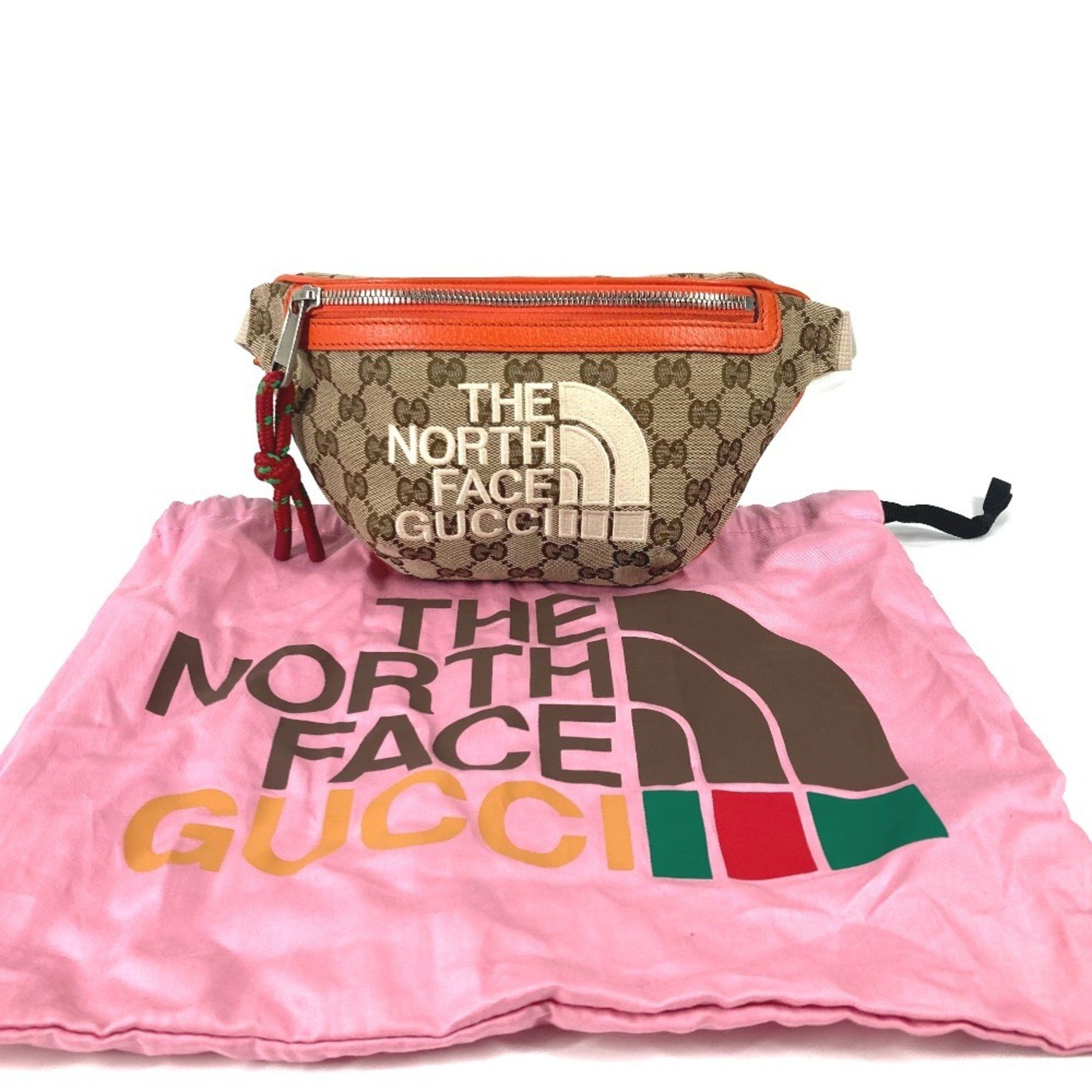 Gucci GUCCI 650299 THE NORTH FACE collaboration GG logo belt bag Belt Bag Crossbody Body Leather Canvas Men's Beige Size ONE SIZE - 2 Thumbnail