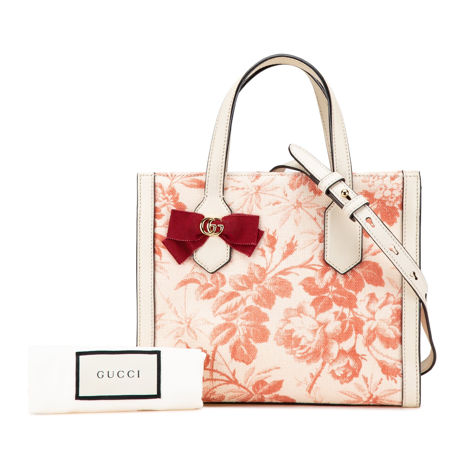 Gucci Gucci GG Ribbon Herbarium Satchel Pink Size ONE SIZE - 9 Thumbnail