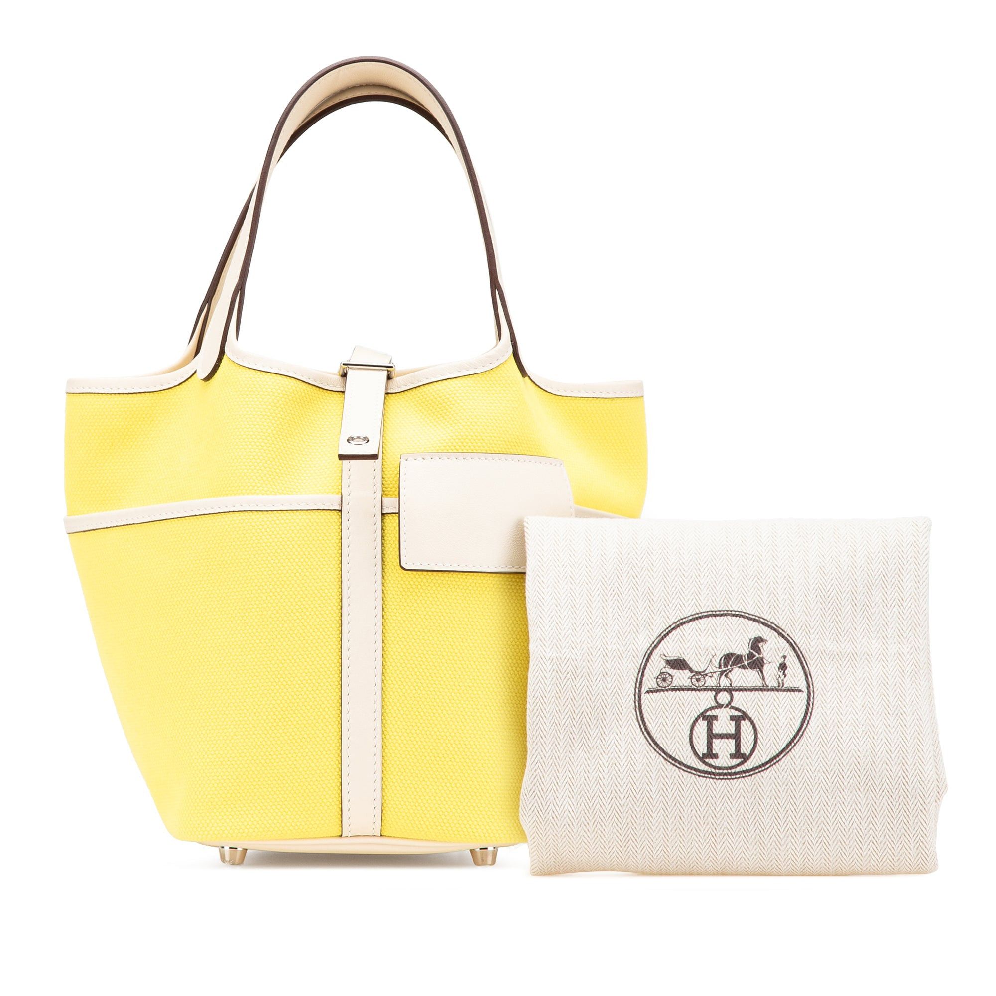 Hermes Hermès Canvas Goeland and Swift Cargo Picotin Lock 18 Yellow Size ONE SIZE - 12 Thumbnail