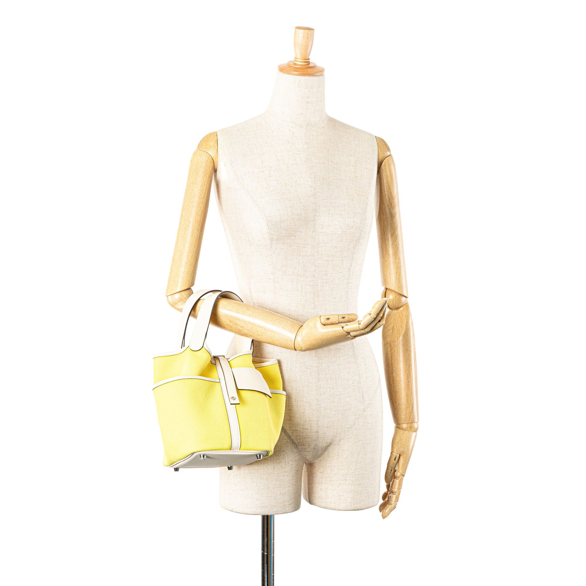 Hermes Hermès Canvas Goeland and Swift Cargo Picotin Lock 18 Yellow Size ONE SIZE - 11 Thumbnail