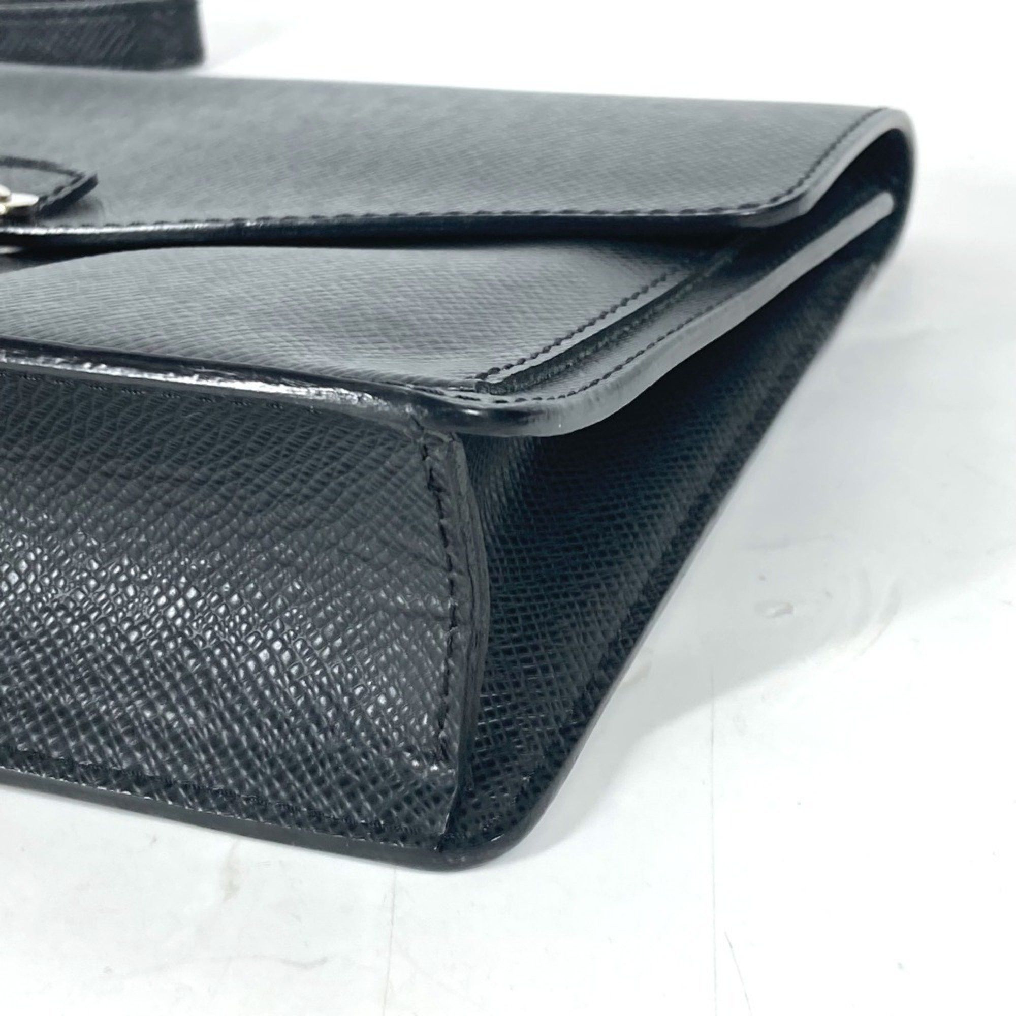 Louis Vuitton LOUIS VUITTON M32592 Taiga Belaia Bag Pouch Clutch with Strap Second Leather Men's Ardoise Black Size ONE SIZE - 8 Thumbnail
