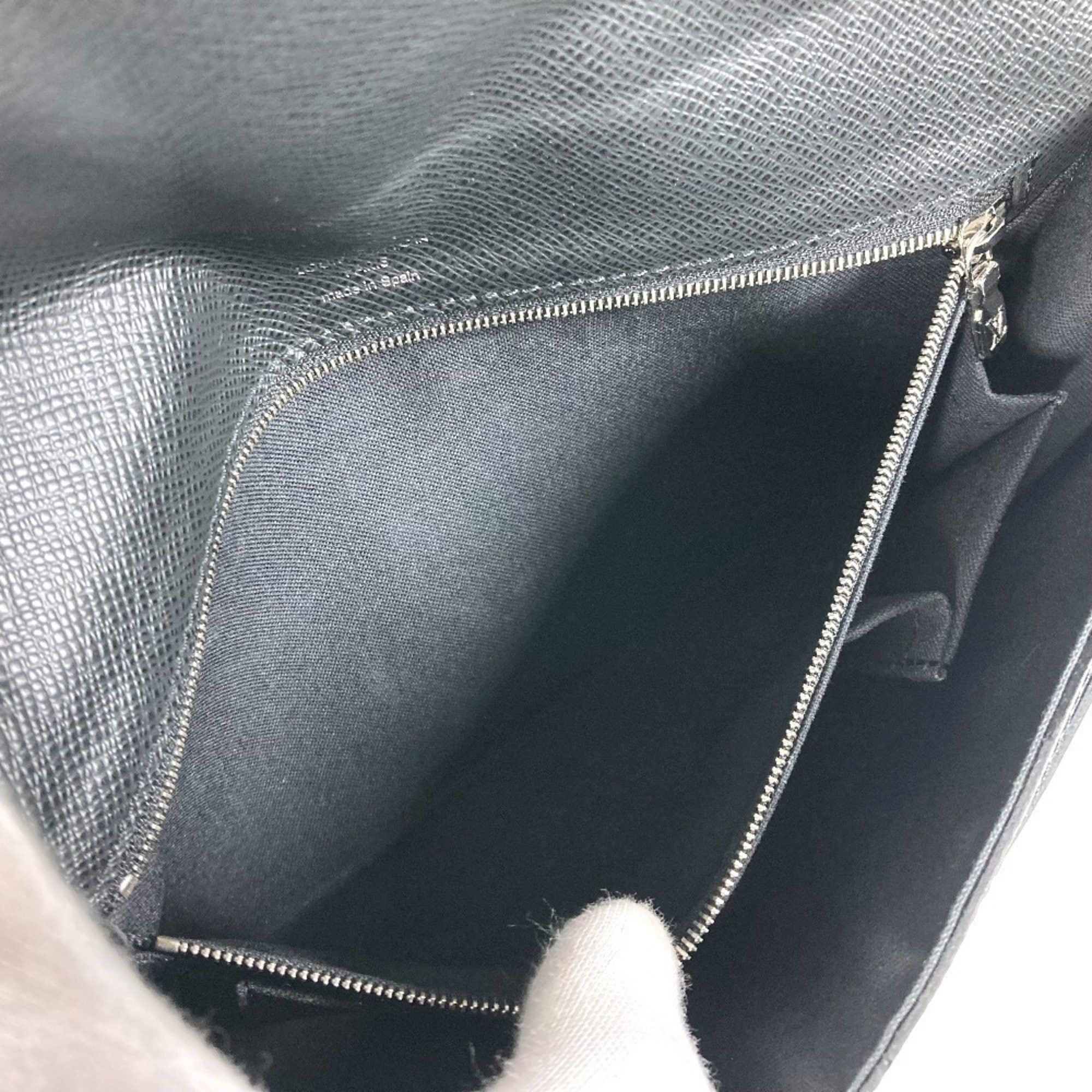 Louis Vuitton LOUIS VUITTON M32592 Taiga Belaia Bag Pouch Clutch with Strap Second Leather Men's Ardoise Black Size ONE SIZE - 16 Thumbnail