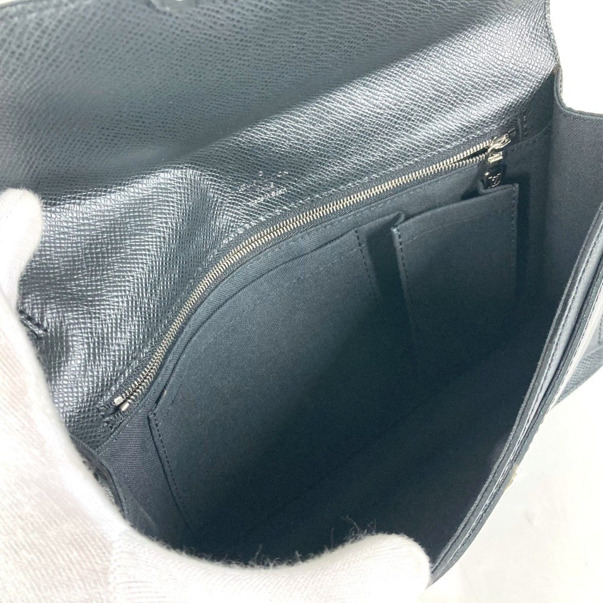 Louis Vuitton LOUIS VUITTON M32592 Taiga Belaia Bag Pouch Clutch with Strap Second Leather Men's Ardoise Black Size ONE SIZE - 15 Thumbnail