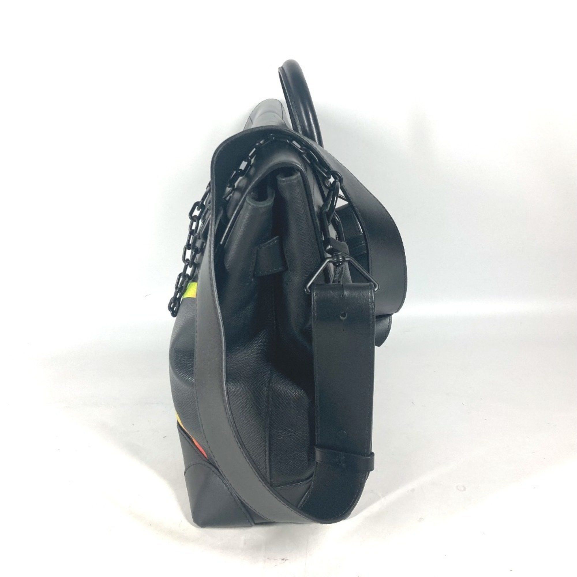 Louis Vuitton LOUIS VUITTON M30339 Taiga Rainbow Steamer PM Bag 2WAY Shoulder Chain Handbag Leather Men's Black Size ONE SIZE - 4 Thumbnail