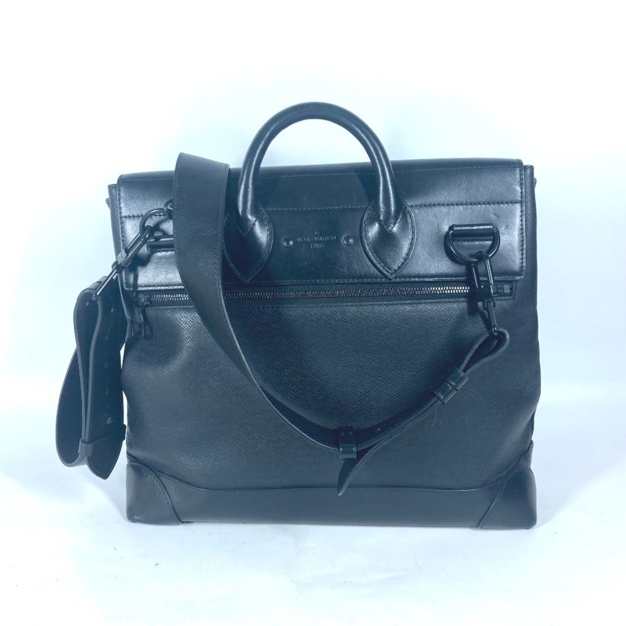 Louis Vuitton LOUIS VUITTON M30339 Taiga Rainbow Steamer PM Bag 2WAY Shoulder Chain Handbag Leather Men's Black Size ONE SIZE - 2 Thumbnail