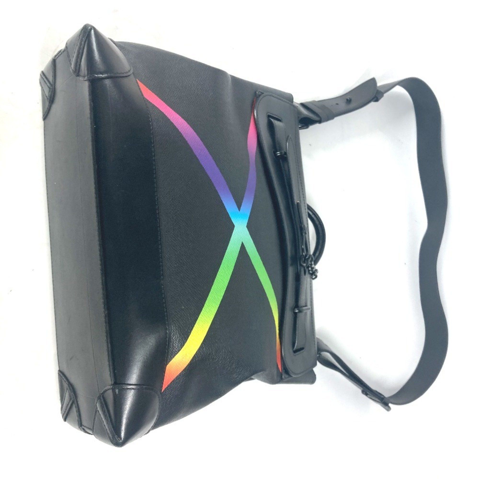 Louis Vuitton LOUIS VUITTON M30339 Taiga Rainbow Steamer PM Bag 2WAY Shoulder Chain Handbag Leather Men's Black Size ONE SIZE - 12 Thumbnail