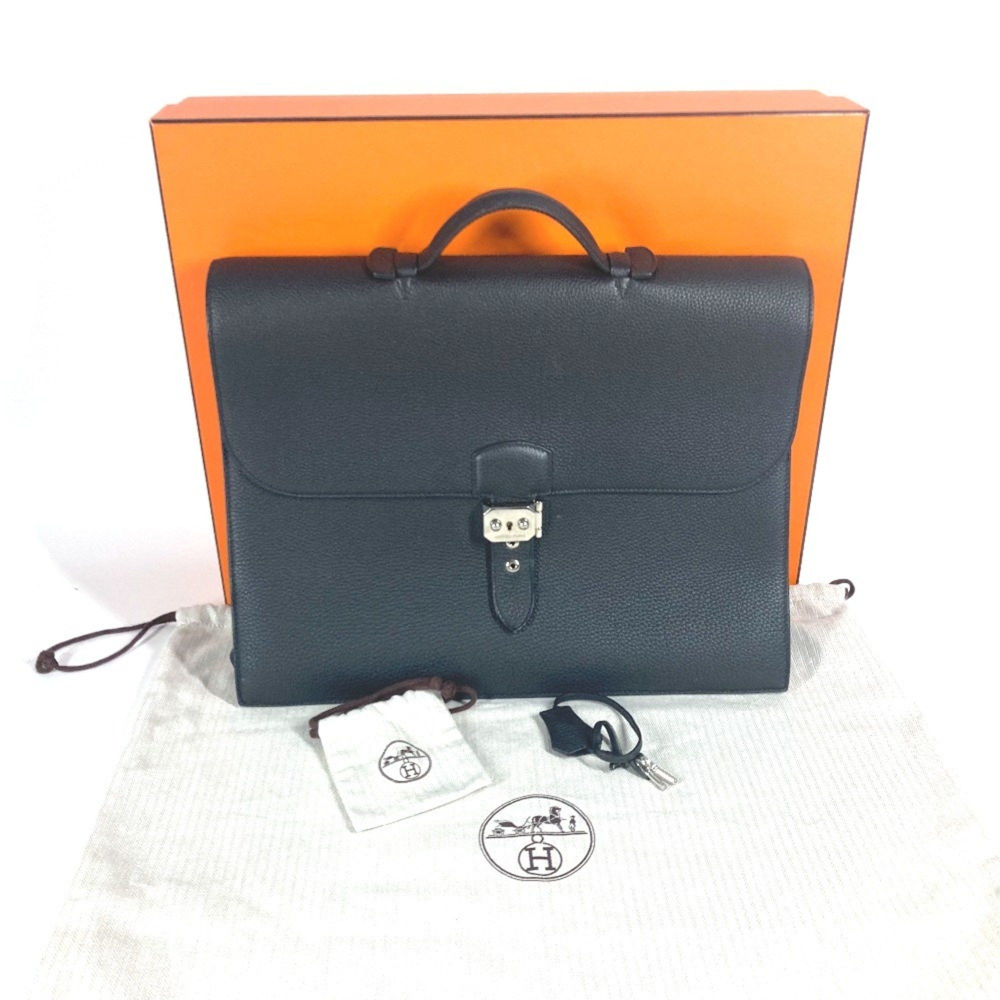 Hermes Hermes Briefcase Sac A Depeche 38 Handbag Bag Business Togo Men's Black Size ONE SIZE - 9 Thumbnail
