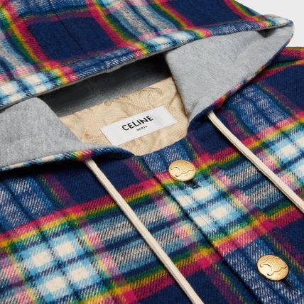 Celine quilted overshirt in checked cotton navy Size US S / EU 44-46 / 1 - 3 Thumbnail