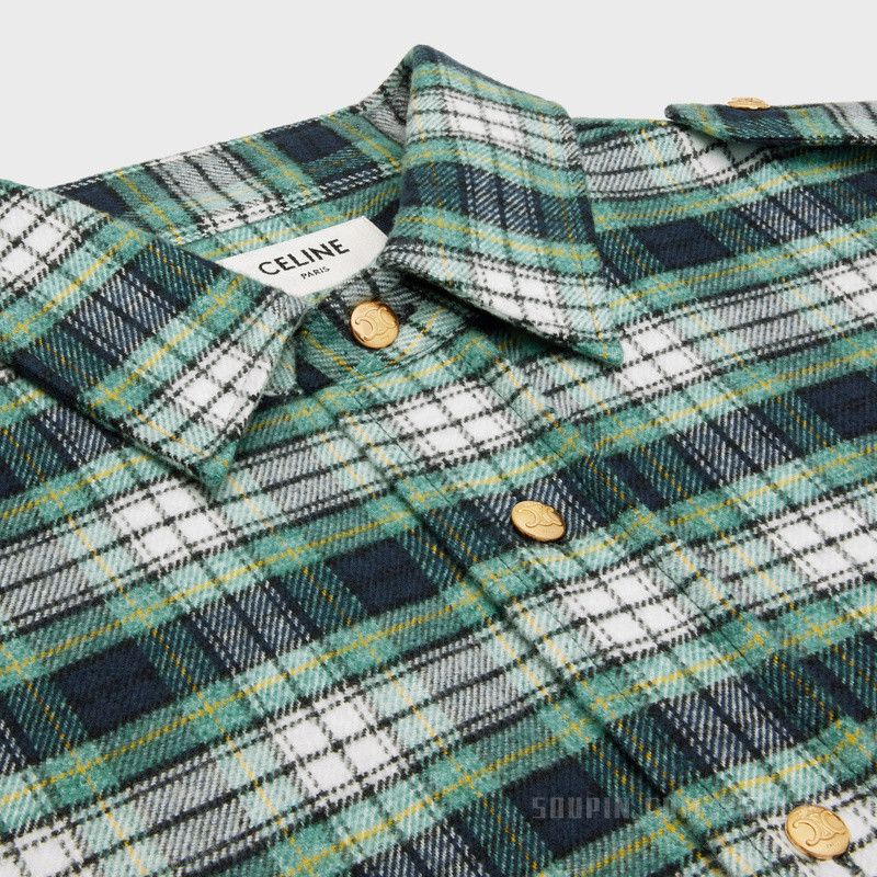 Celine overshirt in checked flannel Size XS / US 0-2 / IT 36-38 - 3 Thumbnail