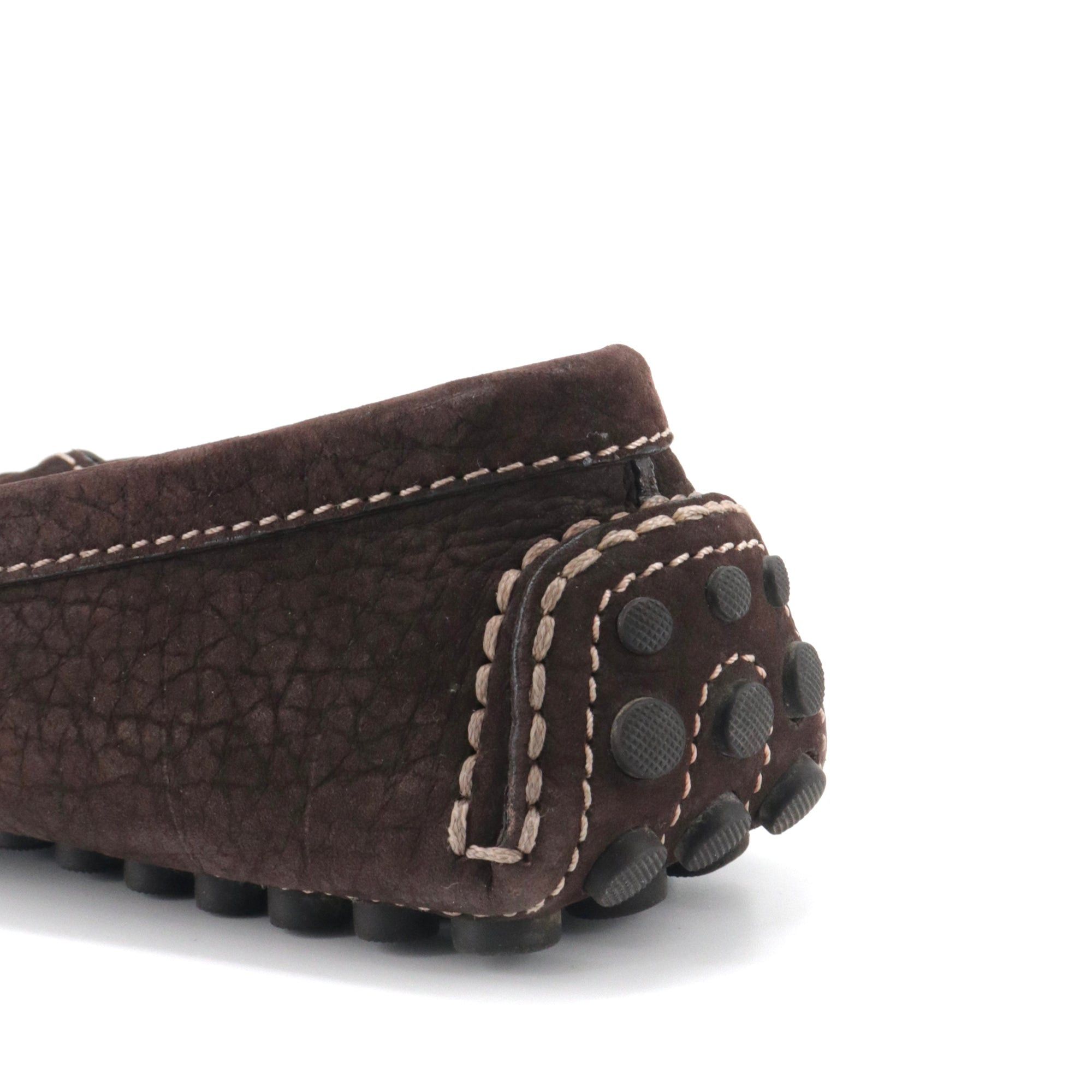 Louis Vuitton LOUIS VUITTON - Louis Vuitton LV Driver loafers in brown grained leather (T41.5) Size US 8.5 / EU 41-42 - 5 Thumbnail
