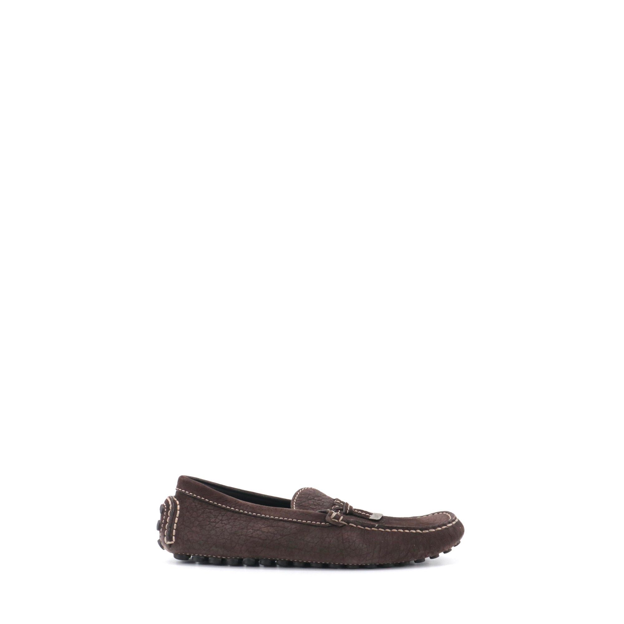 Louis Vuitton LOUIS VUITTON - Louis Vuitton LV Driver loafers in brown grained leather (T41.5) Size US 8.5 / EU 41-42 - 2 Thumbnail